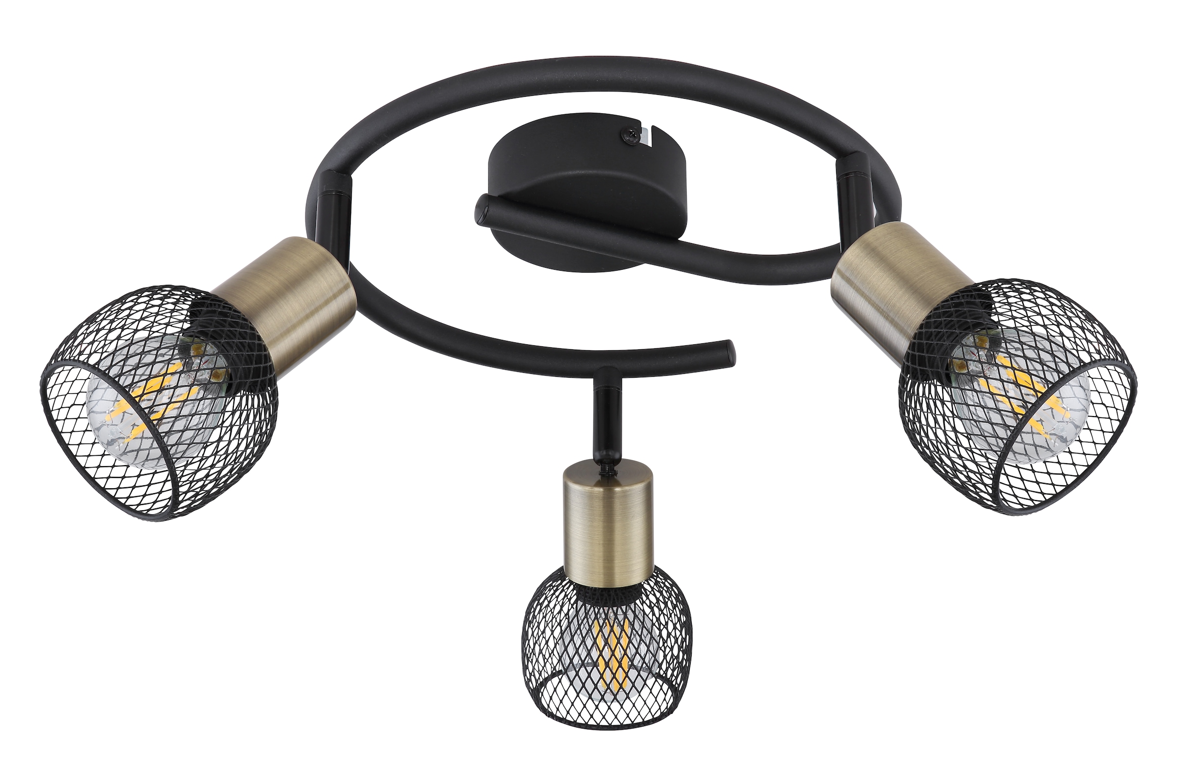 GLOBO LIGHTING Deckenstrahler »FIASTRA«, Leuchtmittel E14 | ohne Leuchtmittel, Deckenspot/schwarz/Schirme aus Metallgeflecht/Flur