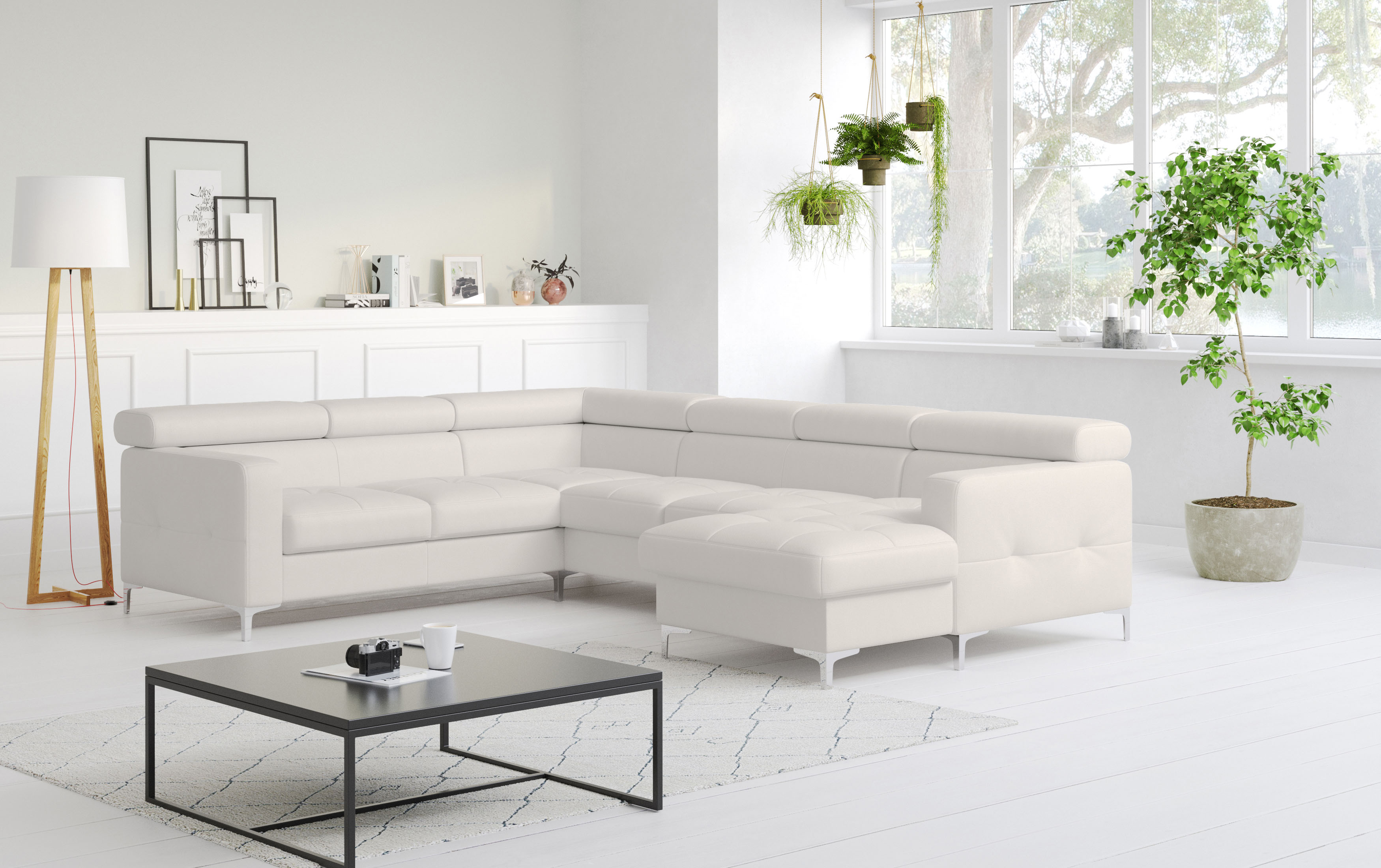 COTTA Wohnlandschaft "Sammy U-Form, B: 304 cm" Kopfteilverstellung, optional Schlaffunktion & Bettkasten
