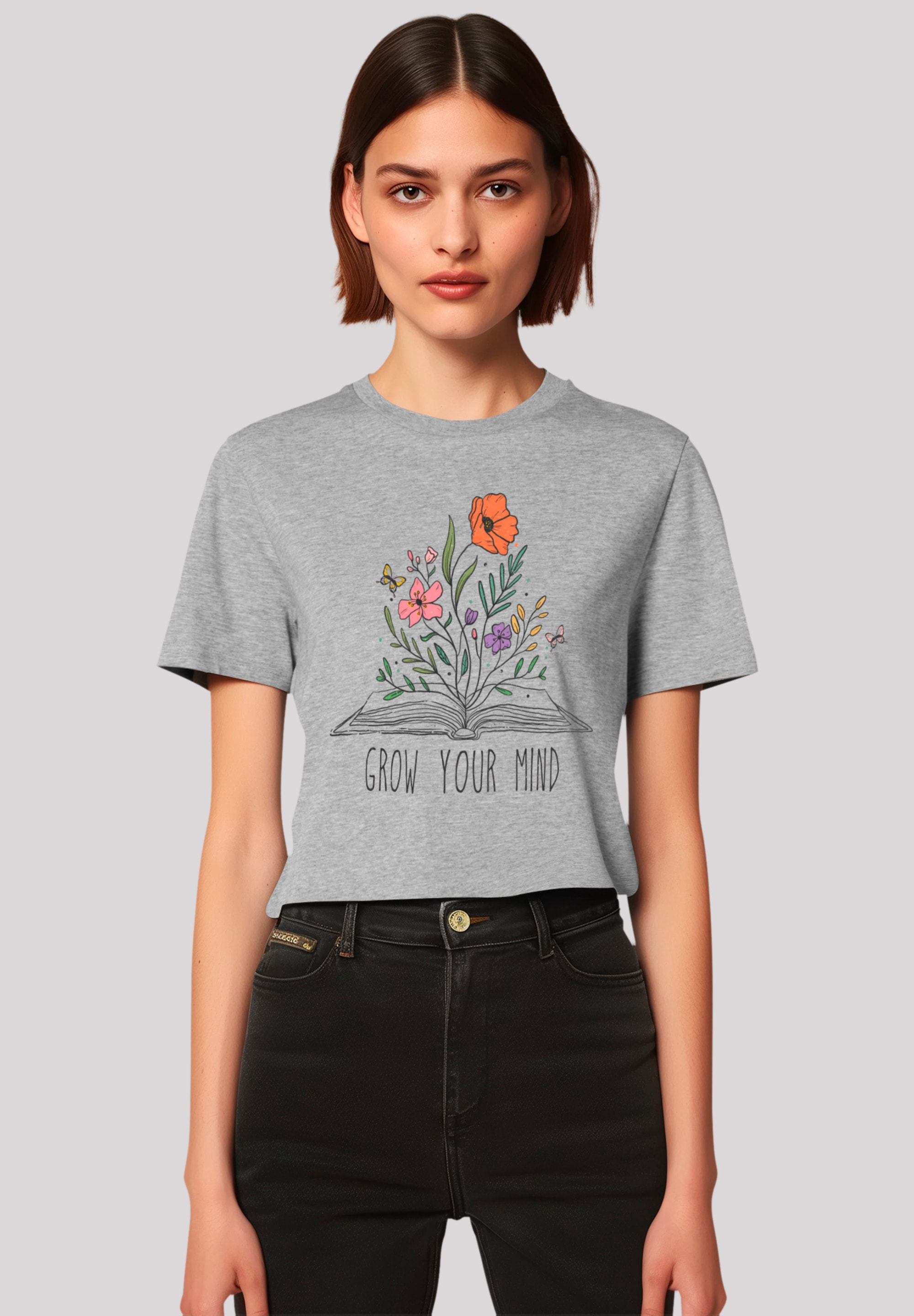 F4NT4STIC T-Shirt "Flower grow your mind book", Premium Qualität, Unisex Sc günstig online kaufen