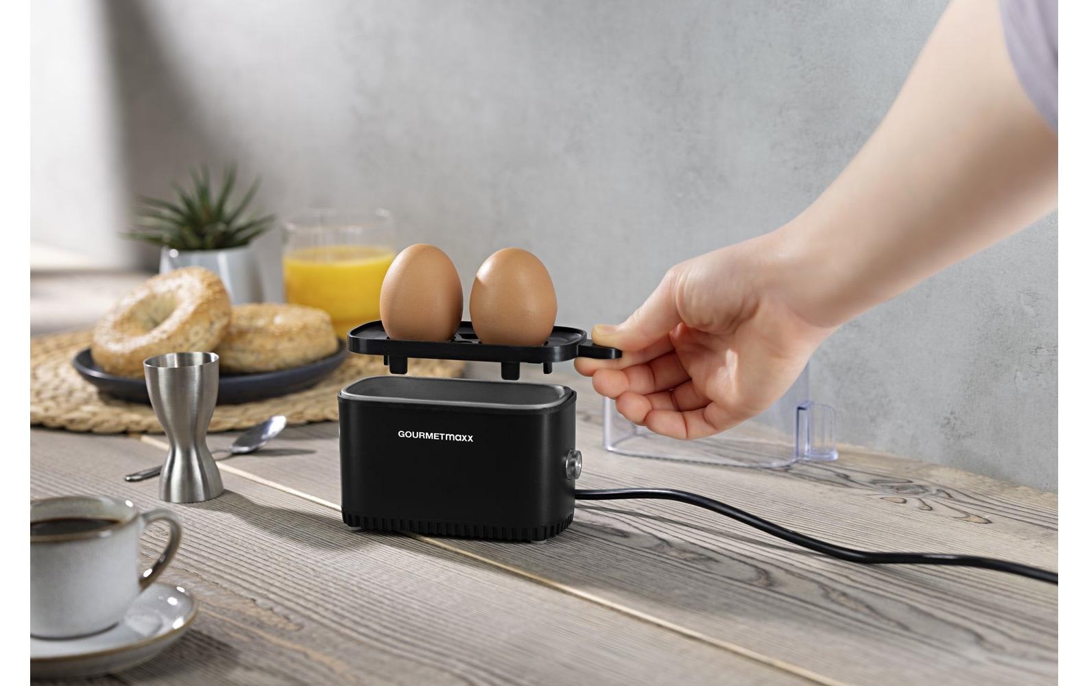 GOURMETmaxx Eierkocher »Kompakt 2.0 250 W« für 2 Stk. Eier 250 W Kompakter Design-Eierkocher für zwei Frühstückseier