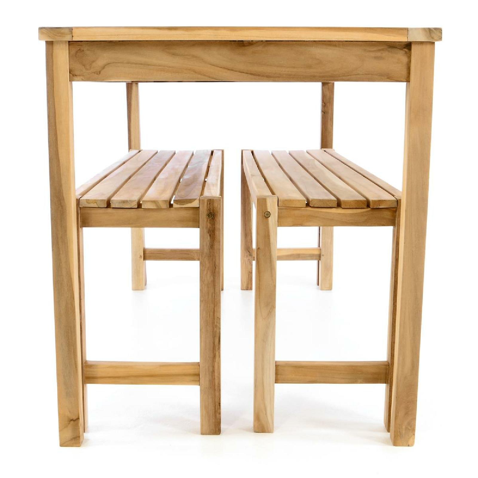 VCM Garten-Essgruppe "3-tlg. Sitzgruppe Garten Tisch Bank Holz Teak" 3 tlg. günstig online kaufen