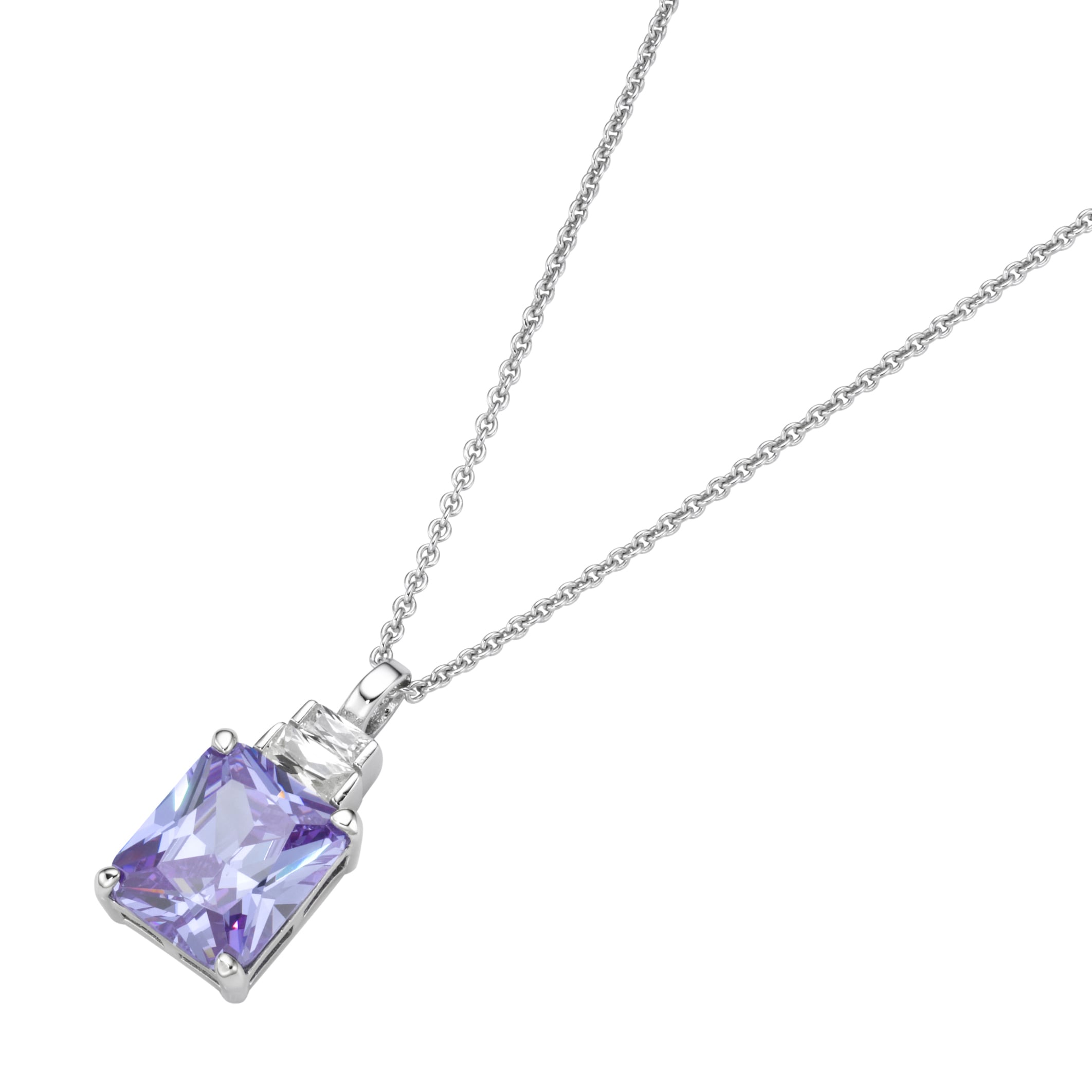 GIORGIO MARTELLO MILANO Kette ohne Anhänger »mit Anhänger Zirkonia weiß und lavendel Silber 925«
