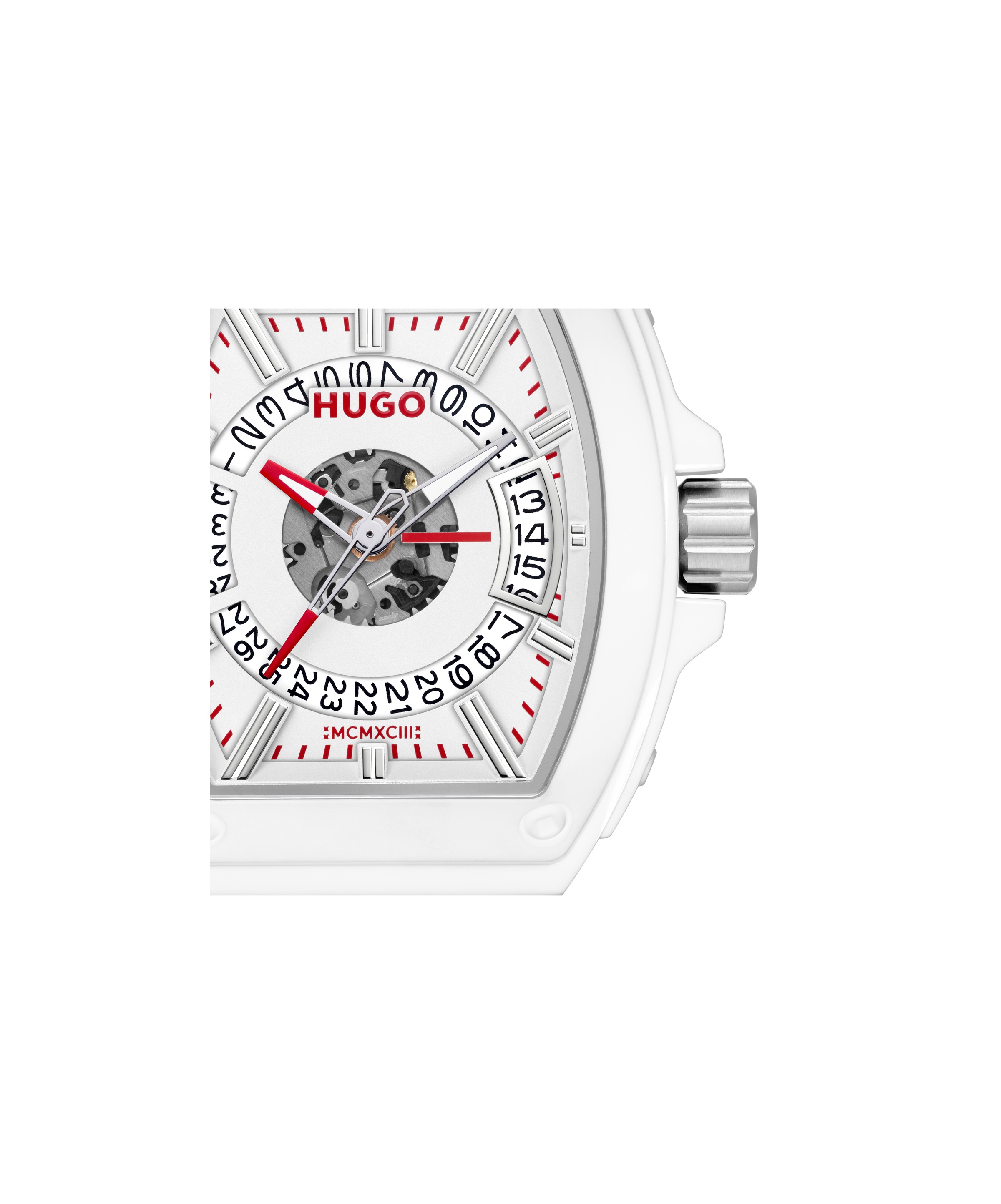 HUGO Quarzuhr »#HUGO ID«, Armbanduhr, Damenuhr, Herrenuhr, Silikonarmband, analog, Tag