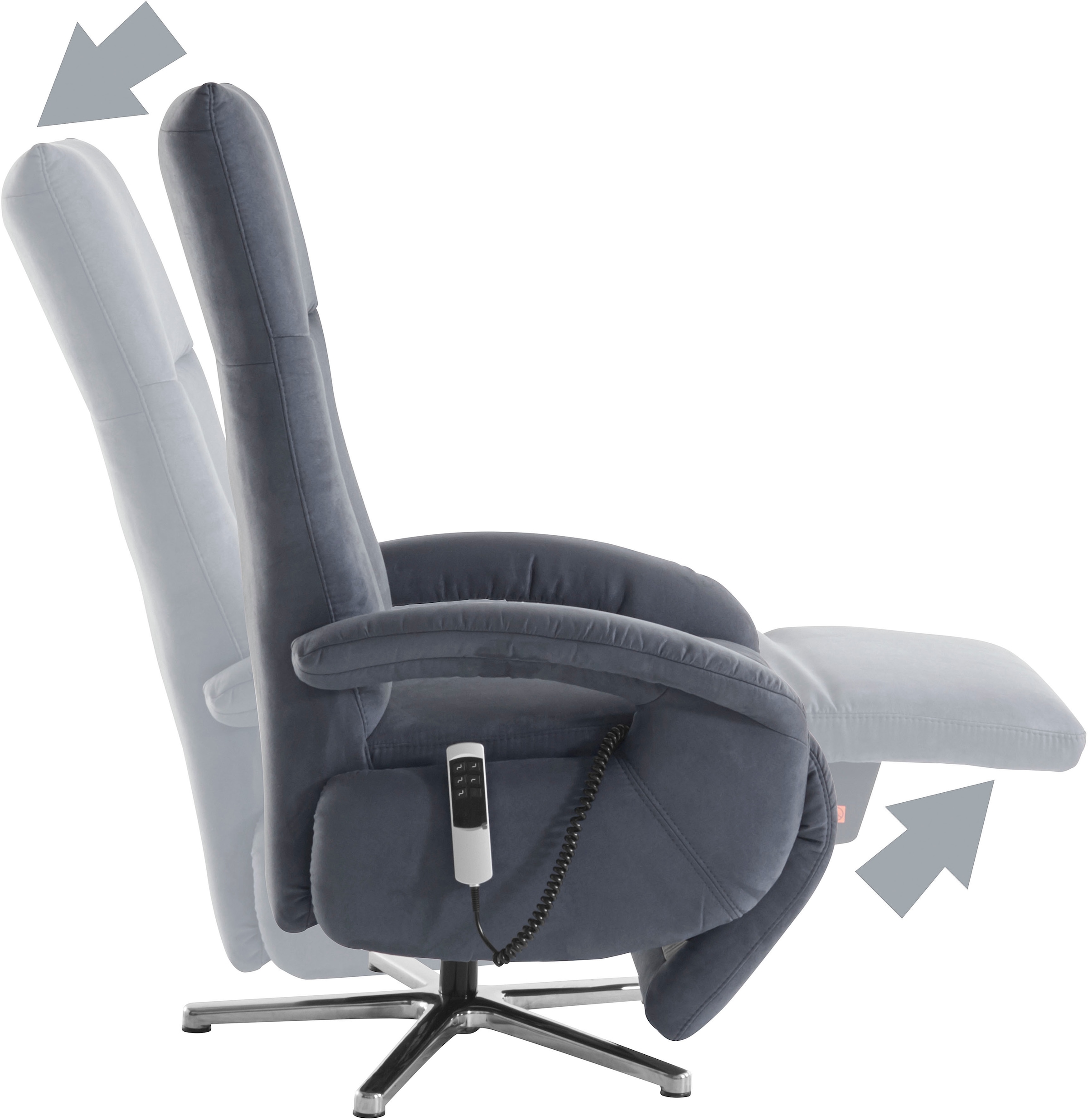 sit&more TV-Sessel »Tycoon mit Kopfteilverstellung und 360° Drehfunktion« wahlweise manuell oder elektrischer Funktion, auch mit Akku (kabellos)