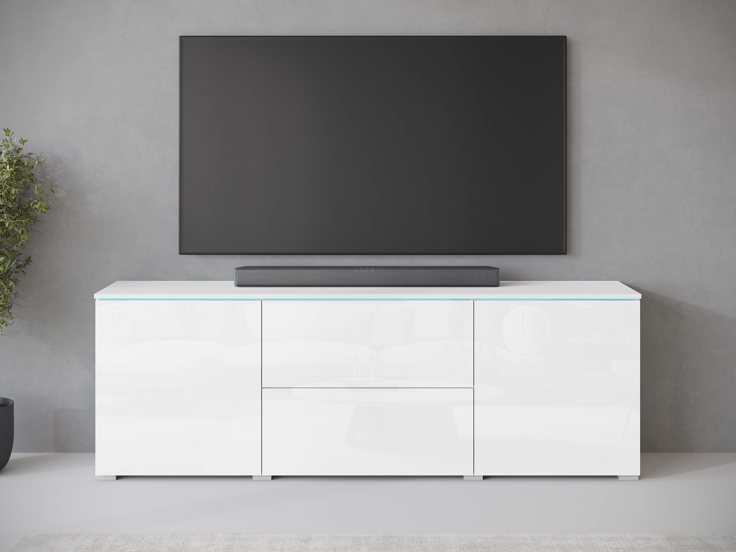 INOSIGN Lowboard, Lowboard Vera, 2 Türen/2 Schubladen, TV-Schrank mit viel Stauraum