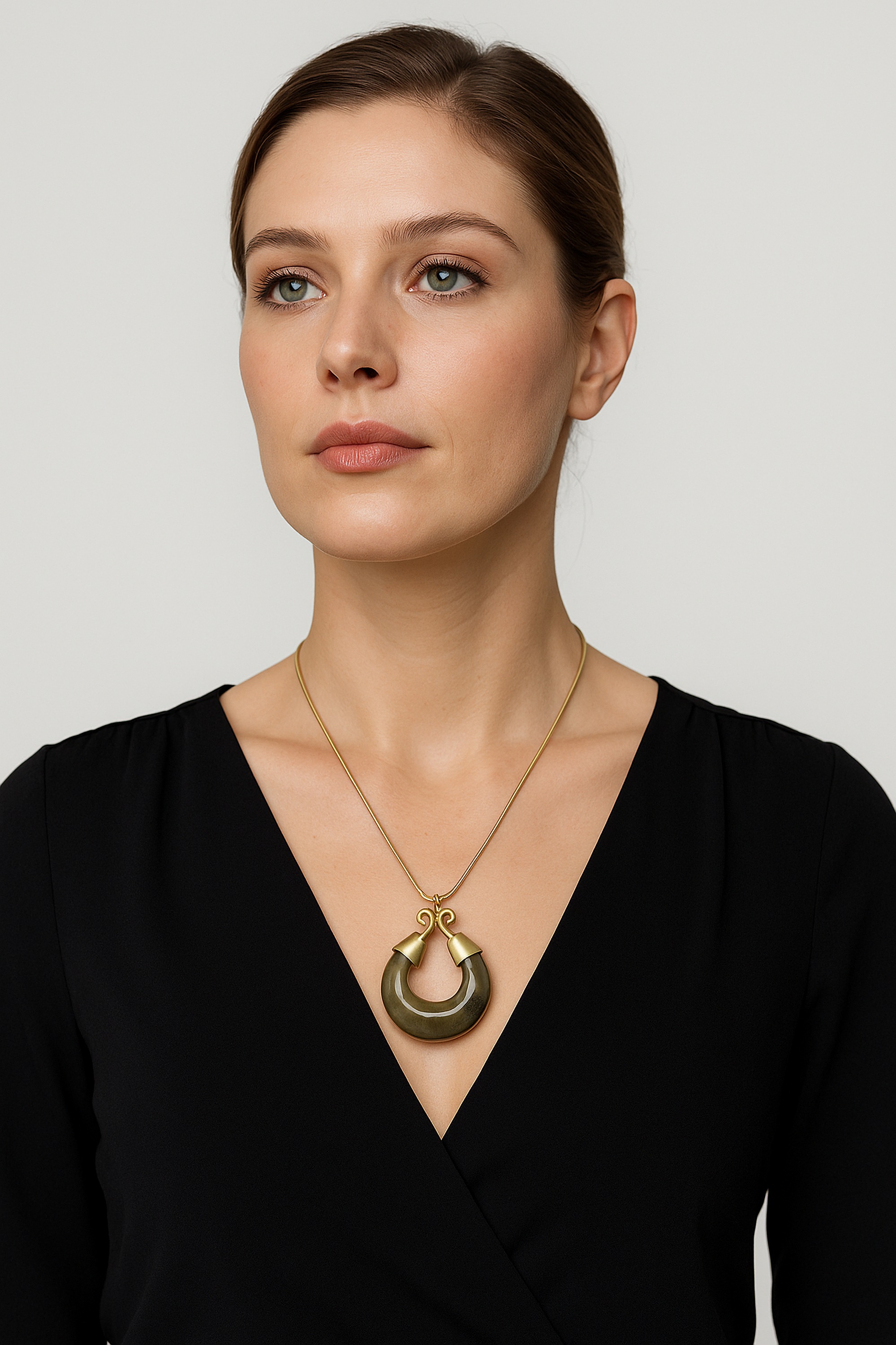 COLLEZIONE ALESSANDRO Kette mit Anhänger »Marble Glow« altgold mit marmoriertem Anhänger