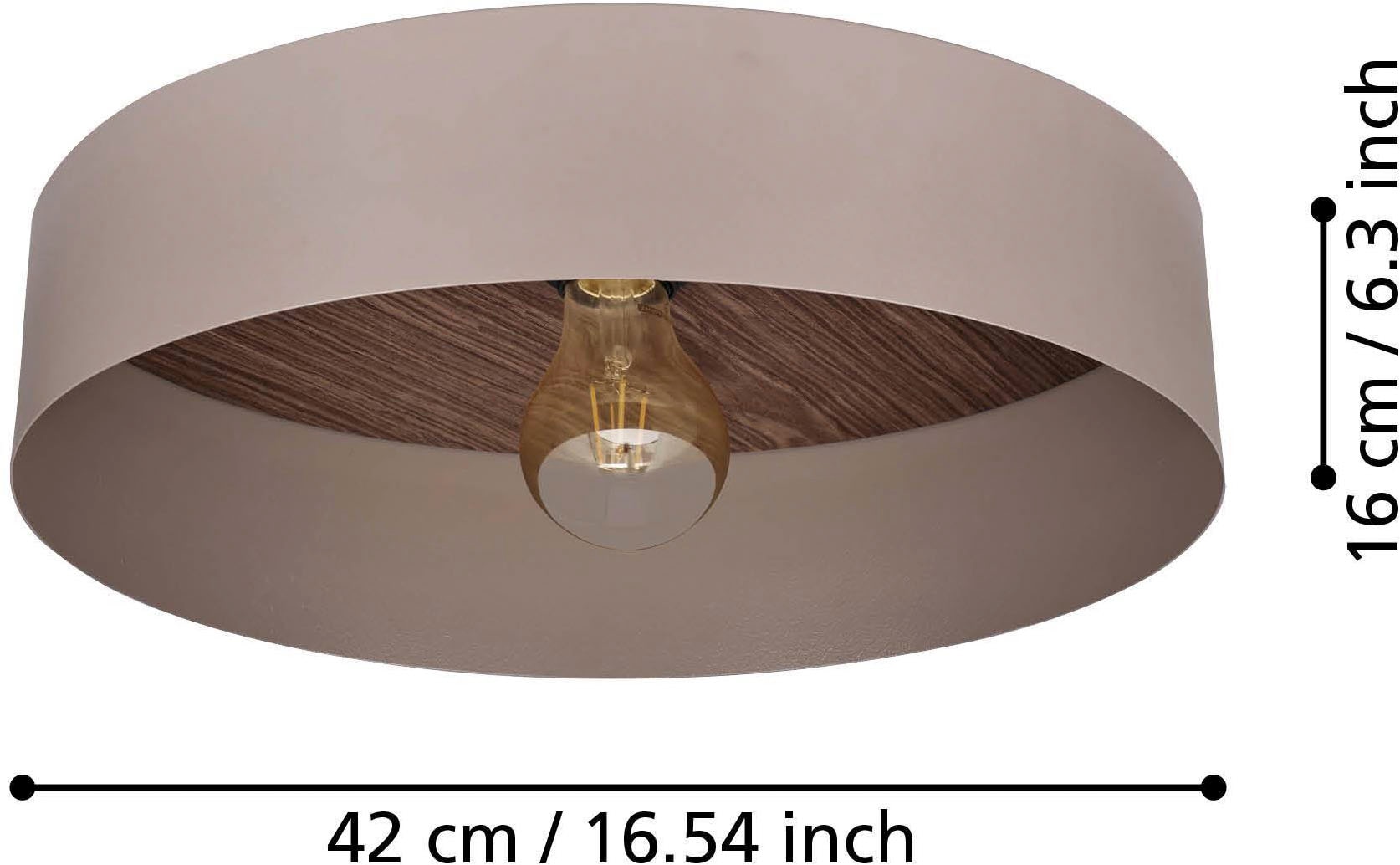 EGLO Deckenleuchte »Duaia Deckenlampe, Wohnzimmerlampe, Metall,  Flurlampe Decke, E27« E27 1 Stk. bündige Textil Wohnzimmerlampe, Lampe Decke Wohnzimmer, E27 Fassung
