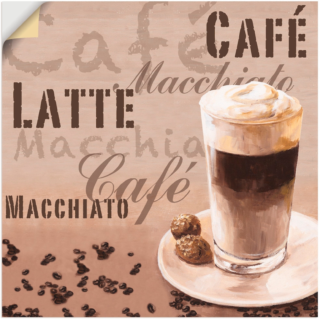 Artland Wandbild »Kaffee - Latte Macchiato«, Getränke, (1 St.)