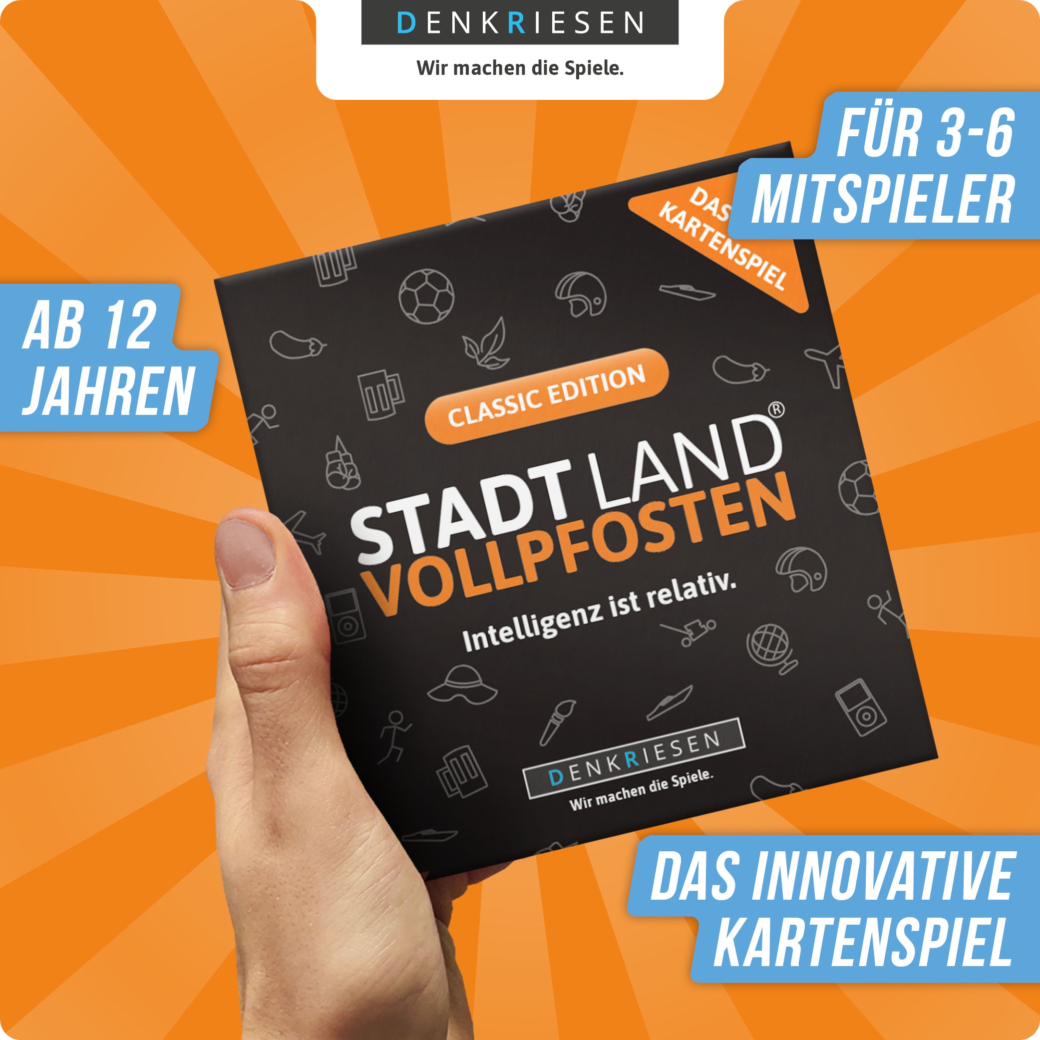 Denkriesen Spiel »Stadt Land Vollpfosten, Classic Edition«, Made in Germany