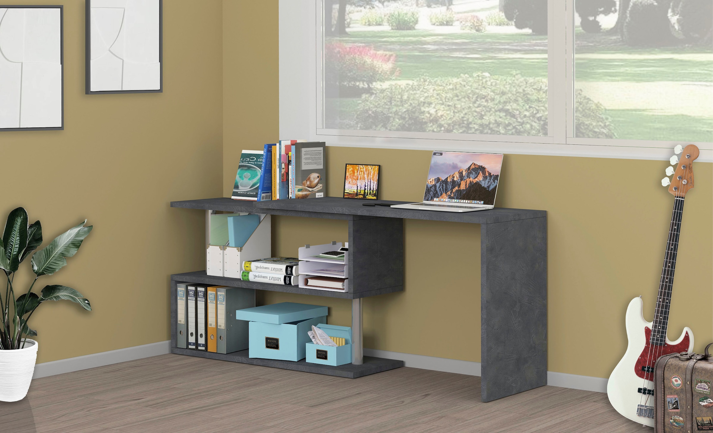 INOSIGN Schreibtisch »Volta, Made in Italy«, multifunktional - als Computertisch, Eckschreibtisch oder Sideboard