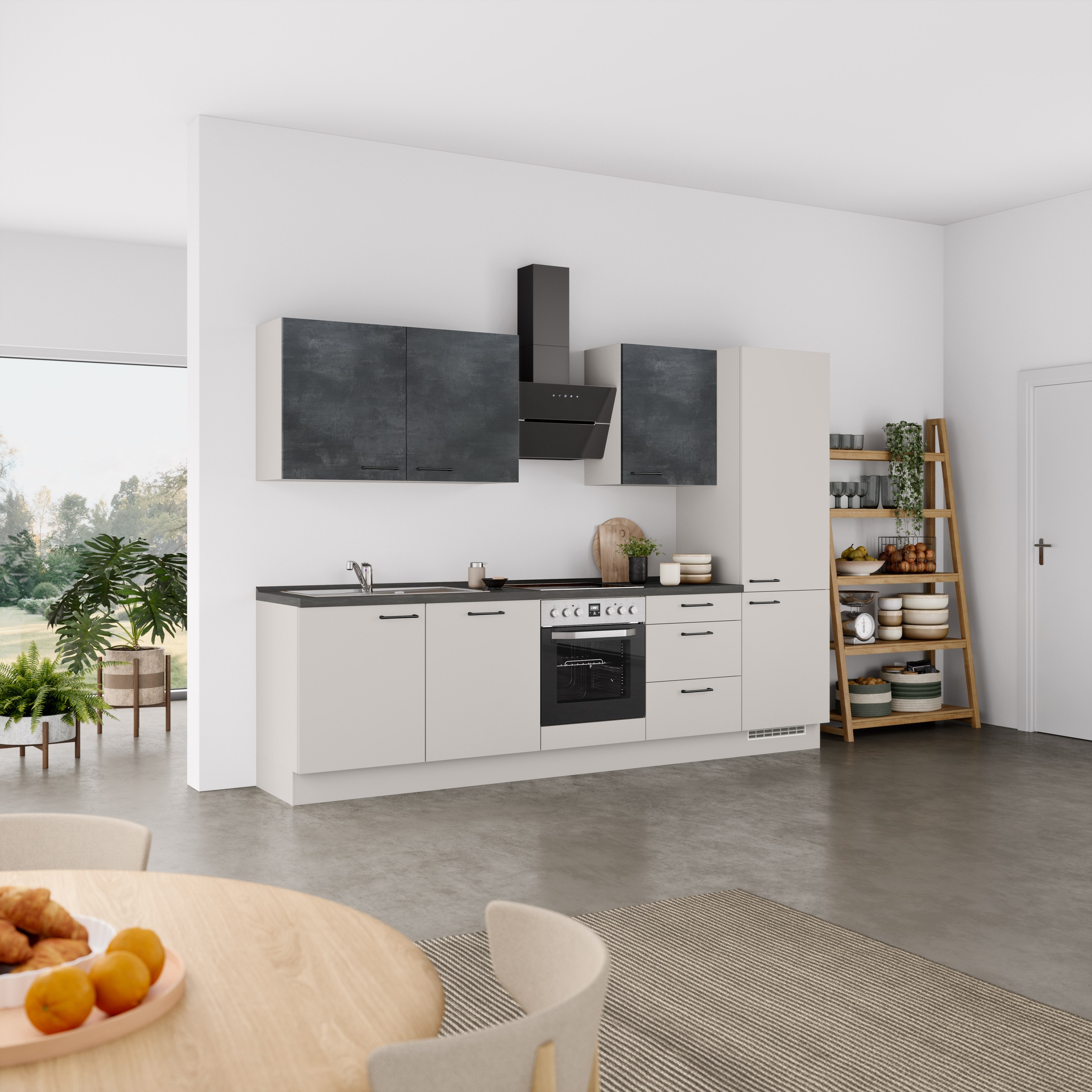 nobilia® Küchenzeile »"MIAMI", NEU: individuell anpassbar mit gratis Profi-Beratung« vormontiert, Breite 300 cm, Ausrichtung wählbar, wahlw. mit E-Geräten