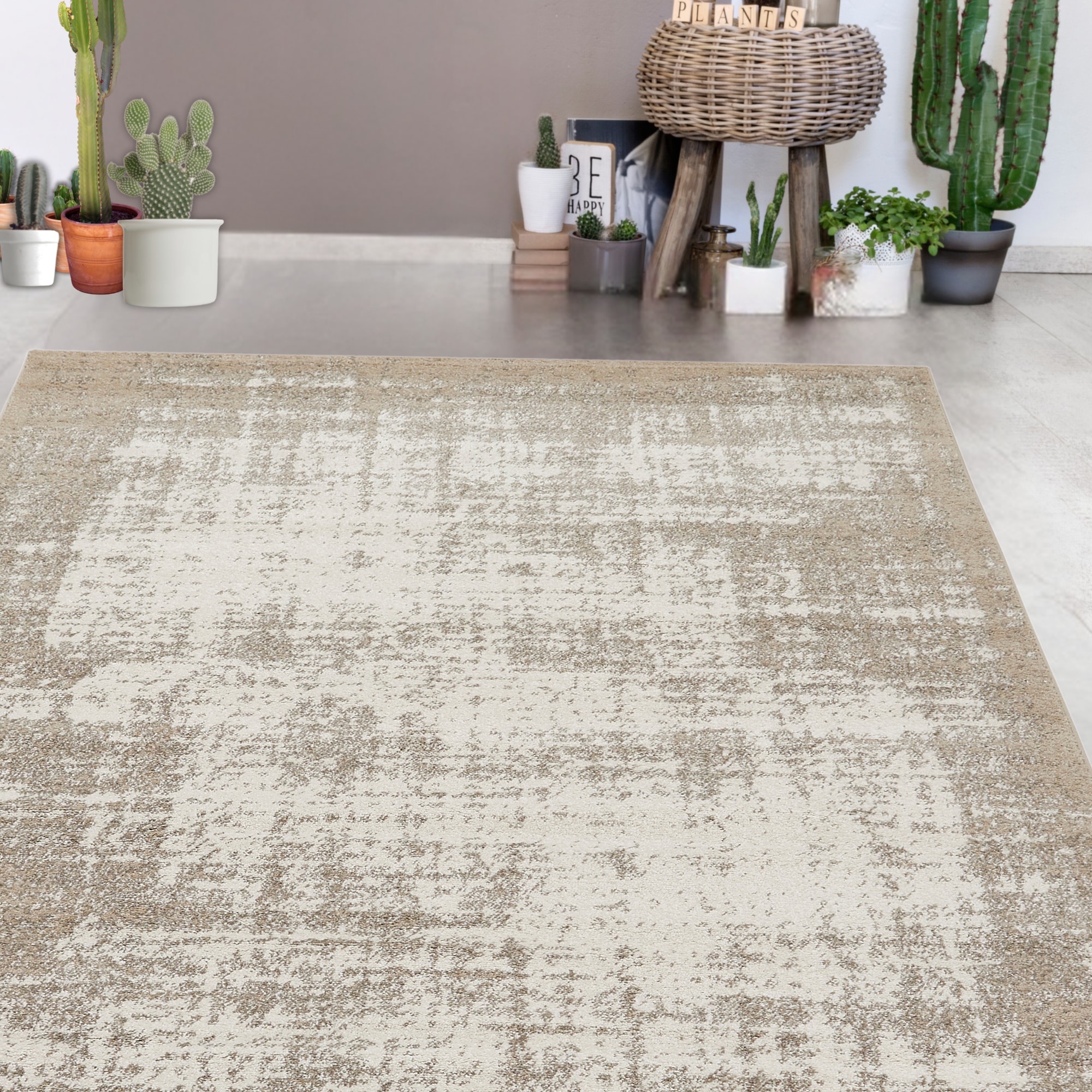 Teppich ANDIAMO "Campos", beige, B:160cm H:10mm L:230cm, Polypropylen (PP), Teppiche, Teppich, Kurzflor, modernes Design, Wohnzimmer