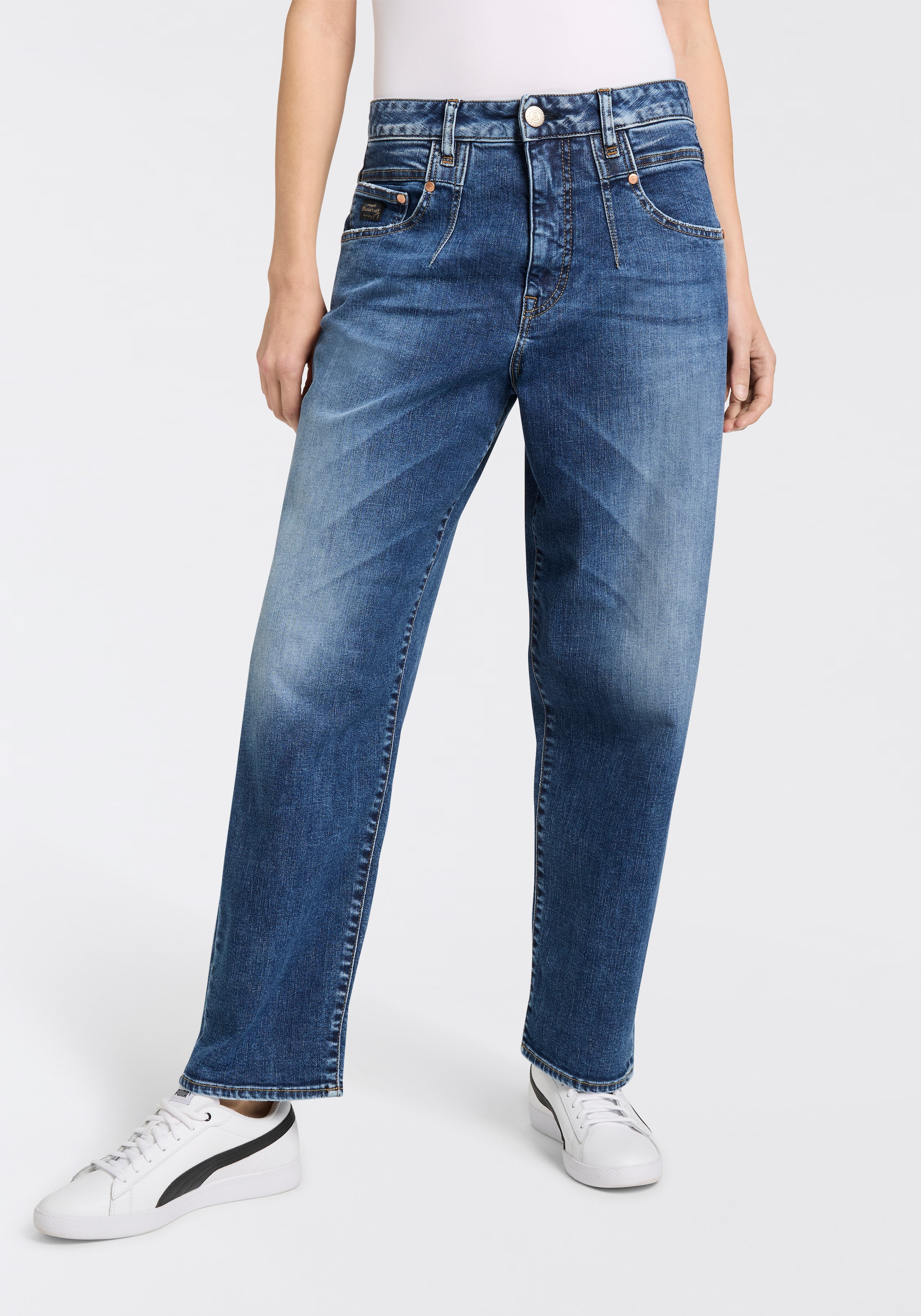 Herrlicher Loose-fit-Jeans "Brooke Organic Denim", mit Abnähern am Bund günstig online kaufen