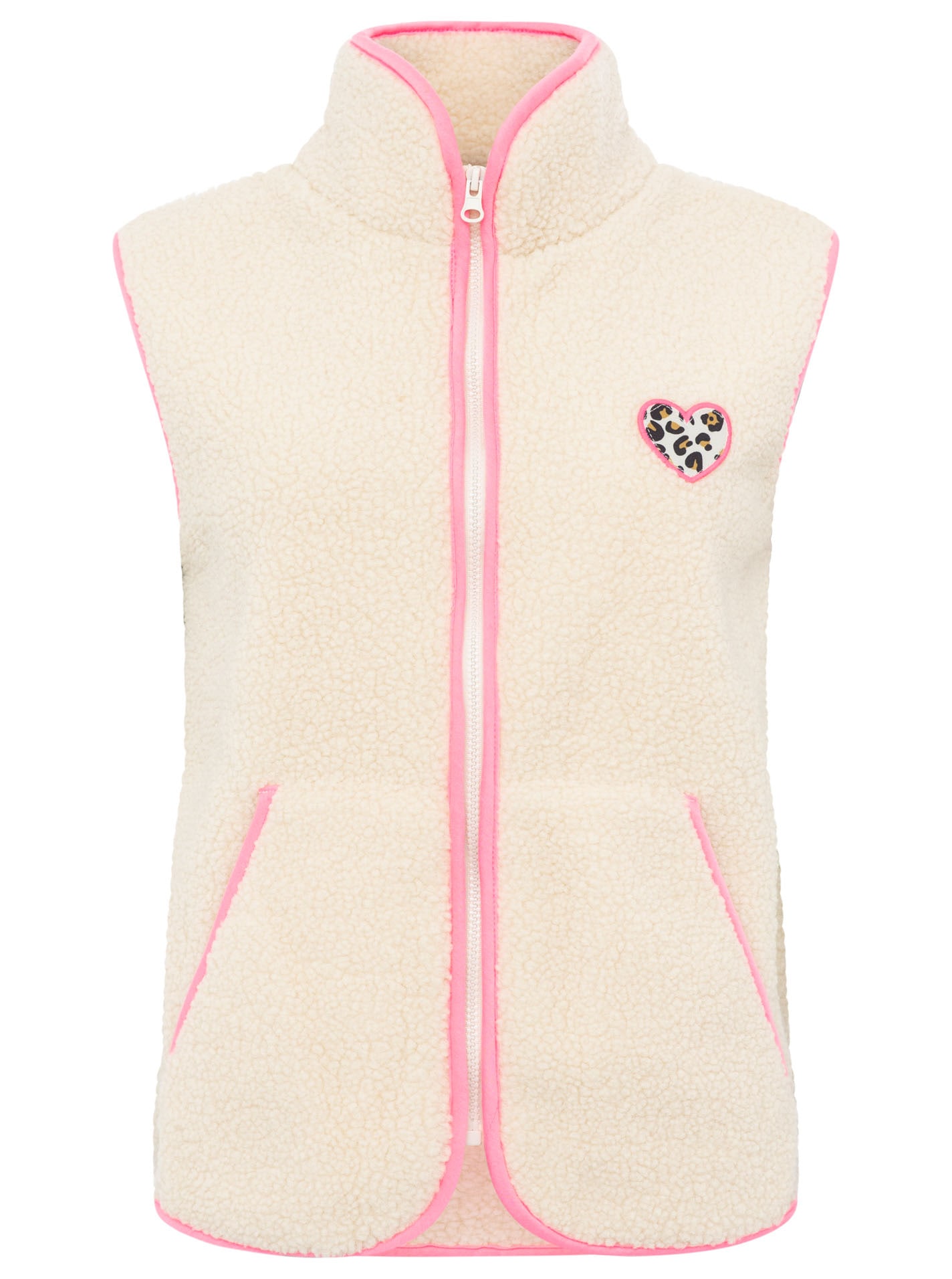 Zwillingsherz Fleeceweste »"Leo Herzpatch"« kuschelig weich, mit Eingriffstaschen, Stehkragen, Reißverschluss