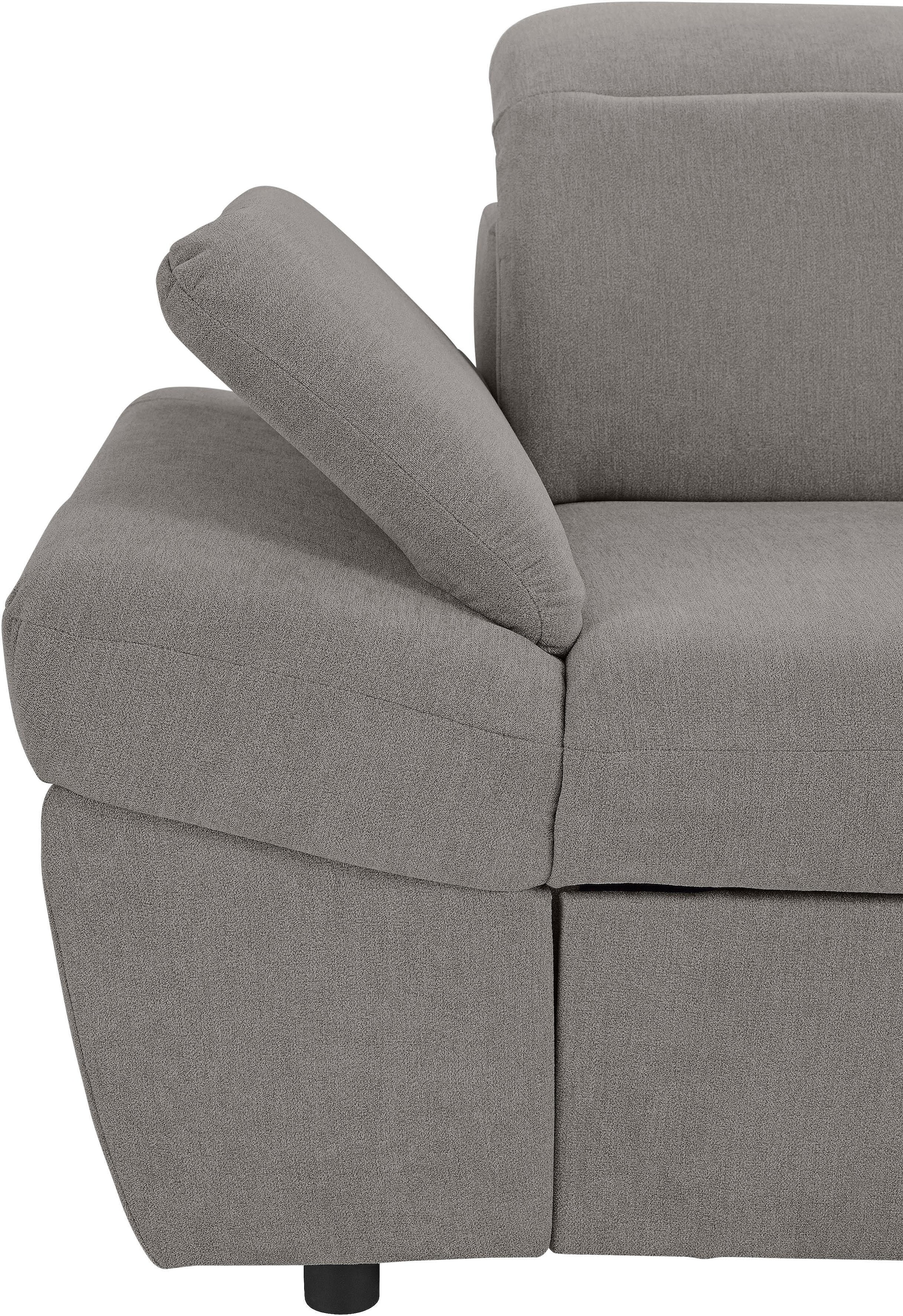 exxpo - sofa fashion Ecksofa »Kyoto, inkl. Kopfteil- und Armteilverstellung, hoher Sitzkomfort« wahlweise mit Bettfunktion und Bettkasten, hochwertige Bezüge, L-Form