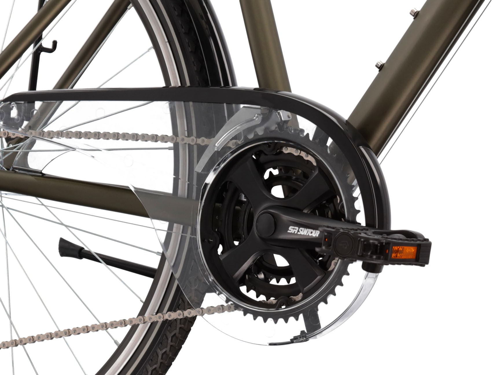 Kross Trekkingrad »KROSS Trekkingrad Trans 1.0 28" khaki«, 21 Gang, RDM41 Schaltwerk, Kettenschaltung