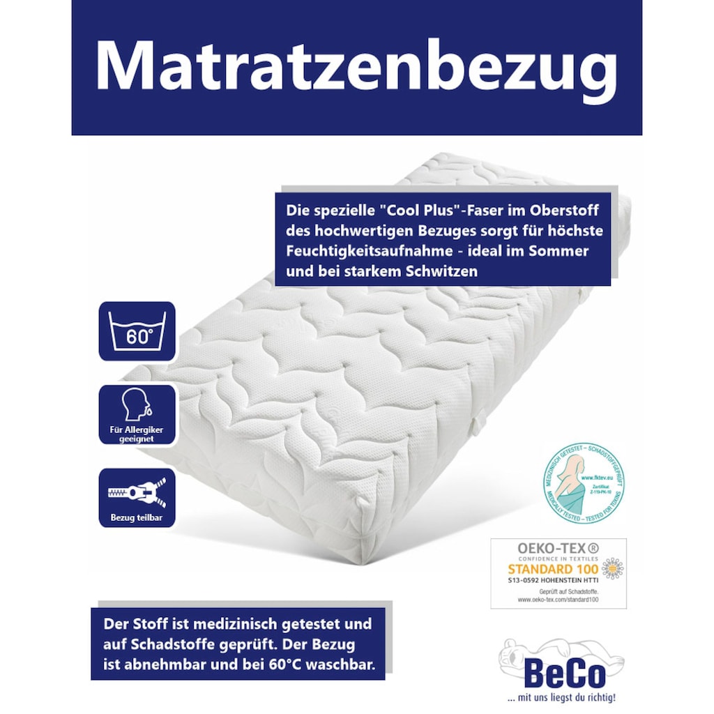 Beco Kaltschaummatratze »Luxus Matratze für Gewichtige - mit besonderer Matratzenhöhe und hält auch starker Belastung stand«, 23 cm cm hoch, Raumgewicht: 40 kg/m³, (1 St.), für Gewichtige und "Schwitzer" geeignet