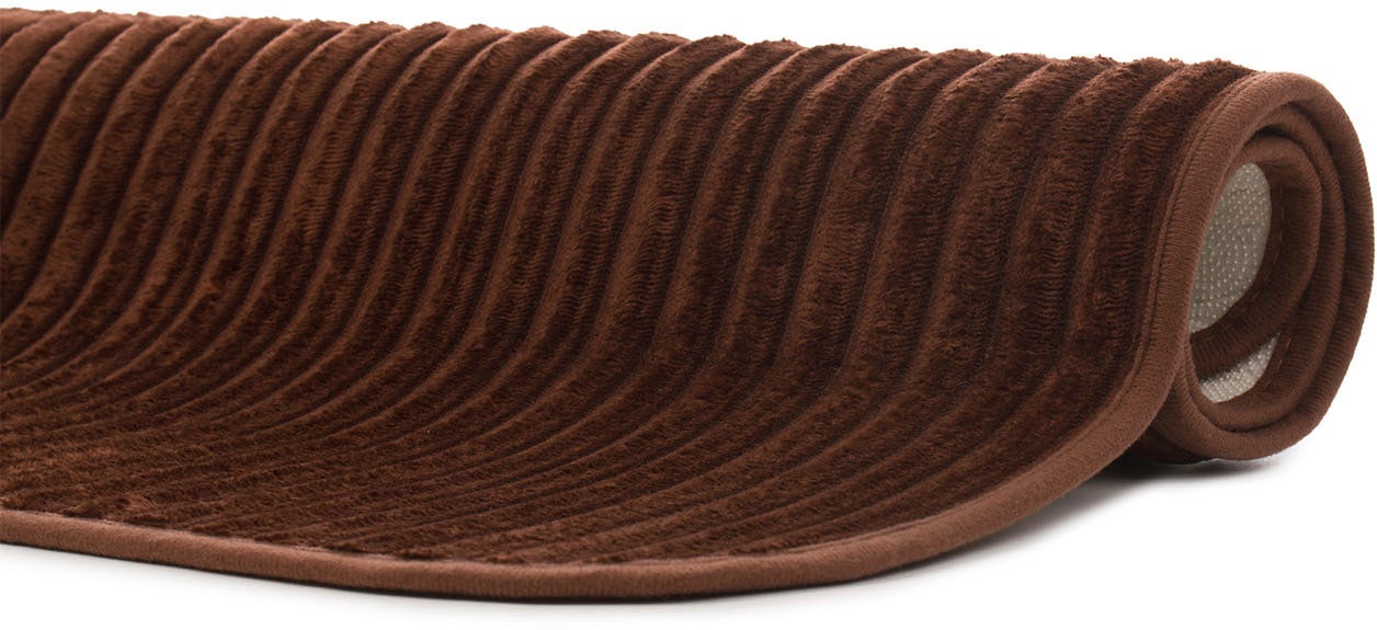 Thumbnail - Gözze Badematte "Berlin" Höhe 7 mm rutschhemmend beschichtet fußbodenheizungsgeeignet Badteppich, Uni Farben, Cord Optik...