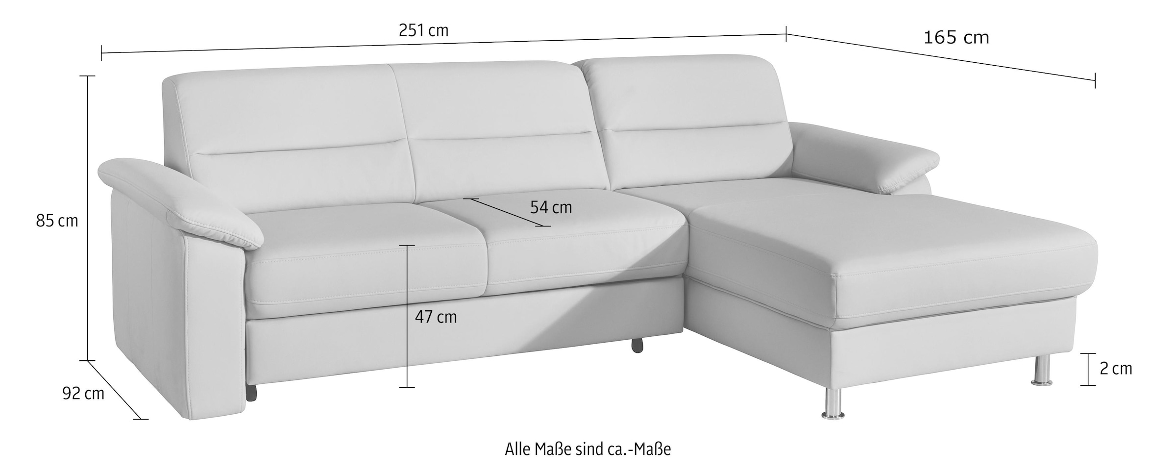 sit&more Ecksofa »Ascara L-Form«, inklusive Boxspring/Federkern-Polsterung, wahlweise mit Bettfunktion