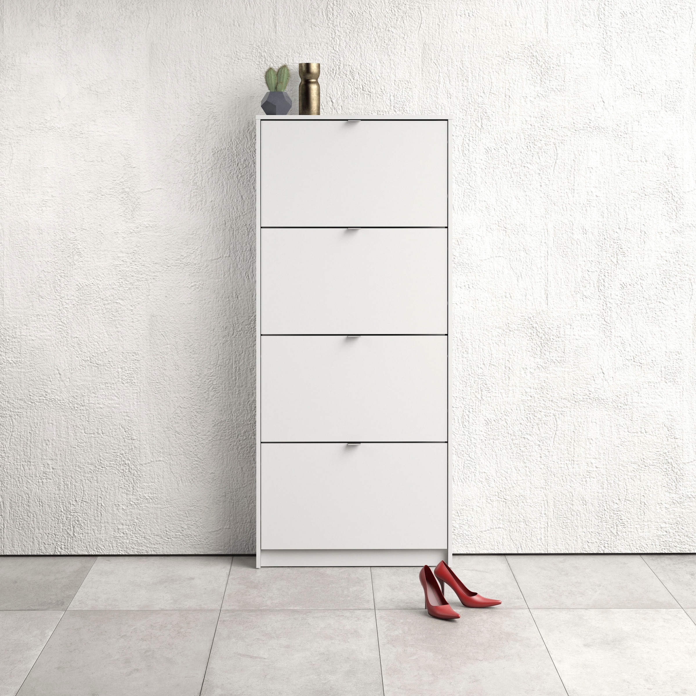 INOSIGN Schuhschrank »Shoes Schuhaufbewahrung, Schuhkommode, Schuhregal,«, mit vier Klappen, 1 Boden, Höhe 162 cm, ca. 12 Paar Schuhe