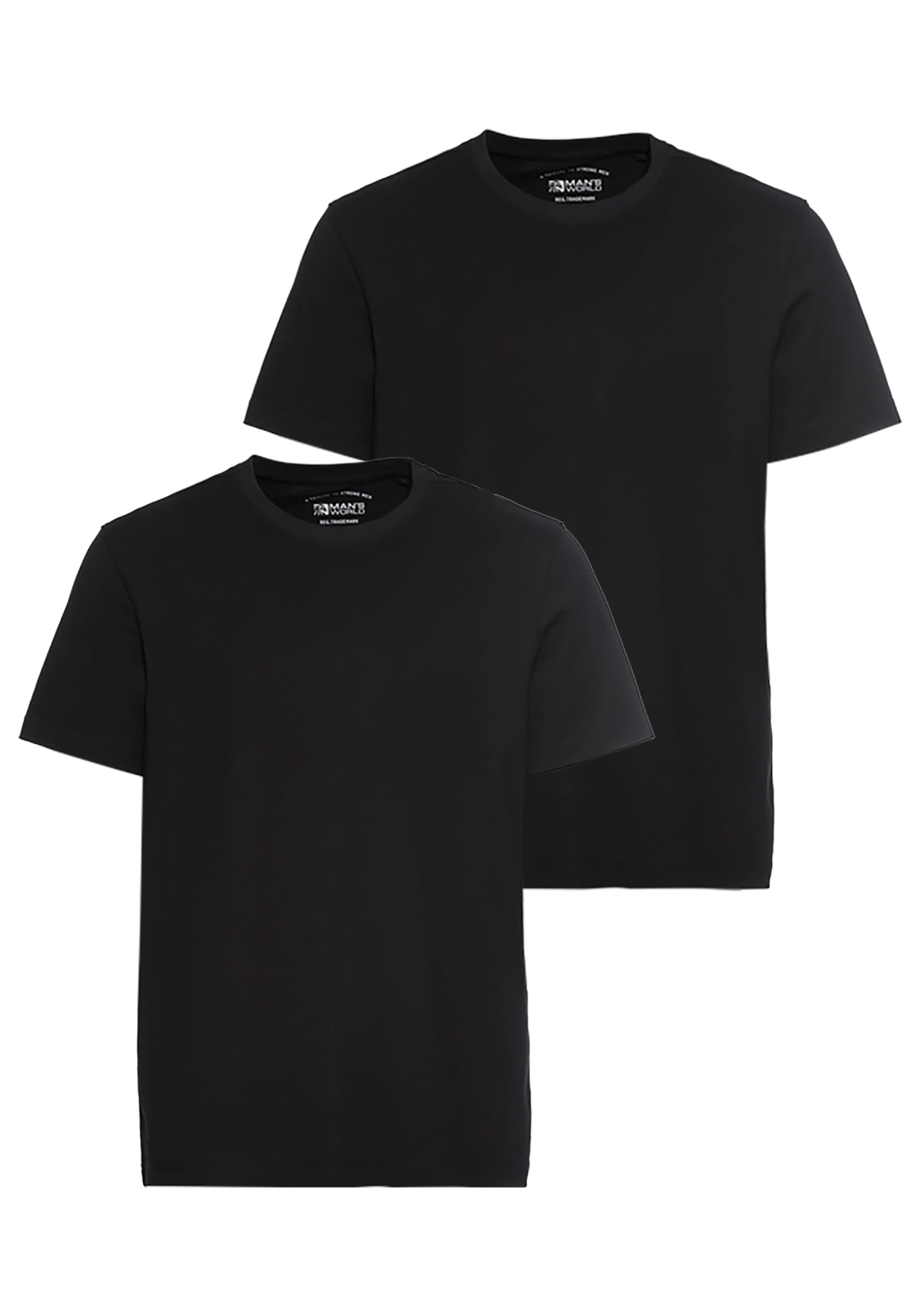 Mans World Rundhalsshirt Packung, 2er Pack, 2 Stk. tlg. Kurzarm, unifarben, günstig online kaufen