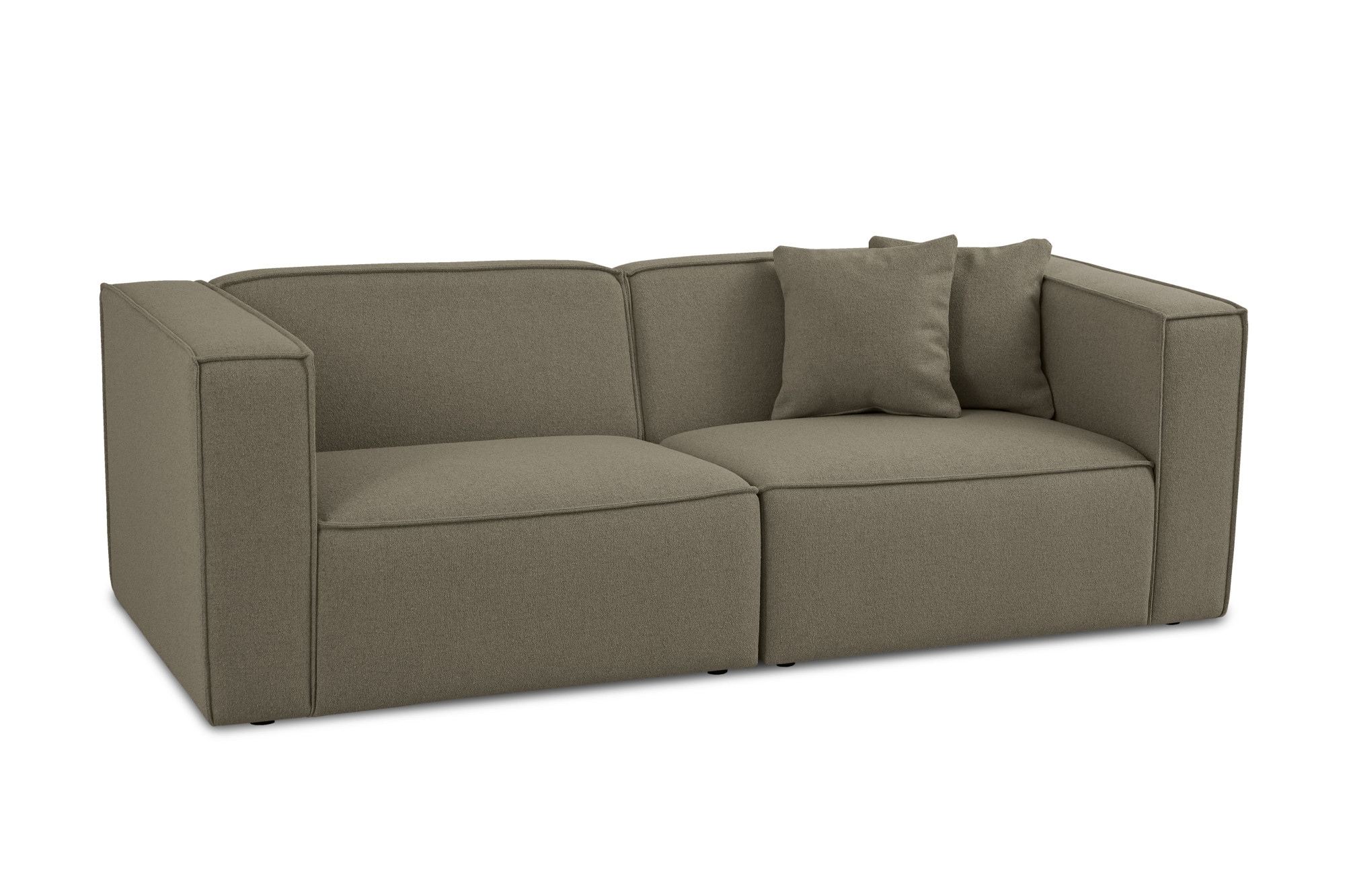 OTTO home 3-Sitzer »Tammie«, Breite 222 cm, Webstoff fein, bodentief, mit Wellenunterfederung
