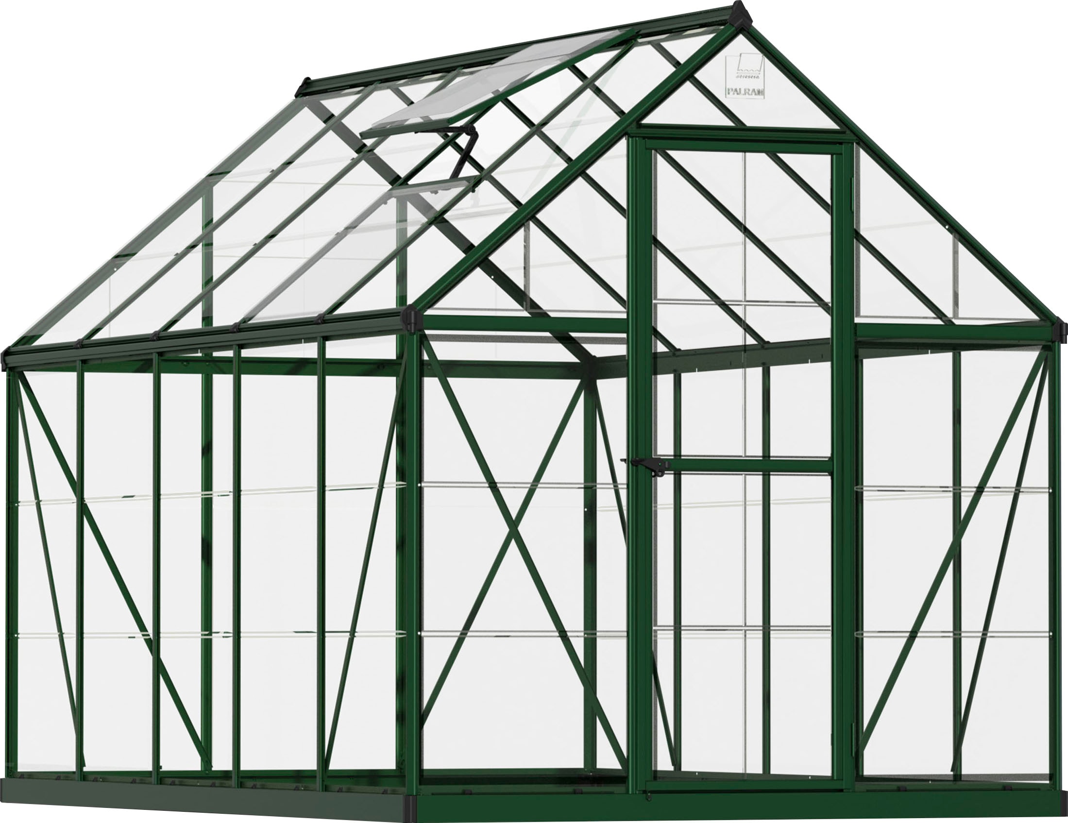 Palram - Canopia Gewächshaus »Harmony«, (Set), inkl. Fundamentrahmen, mit klaren Polycarbonatplatten, grün