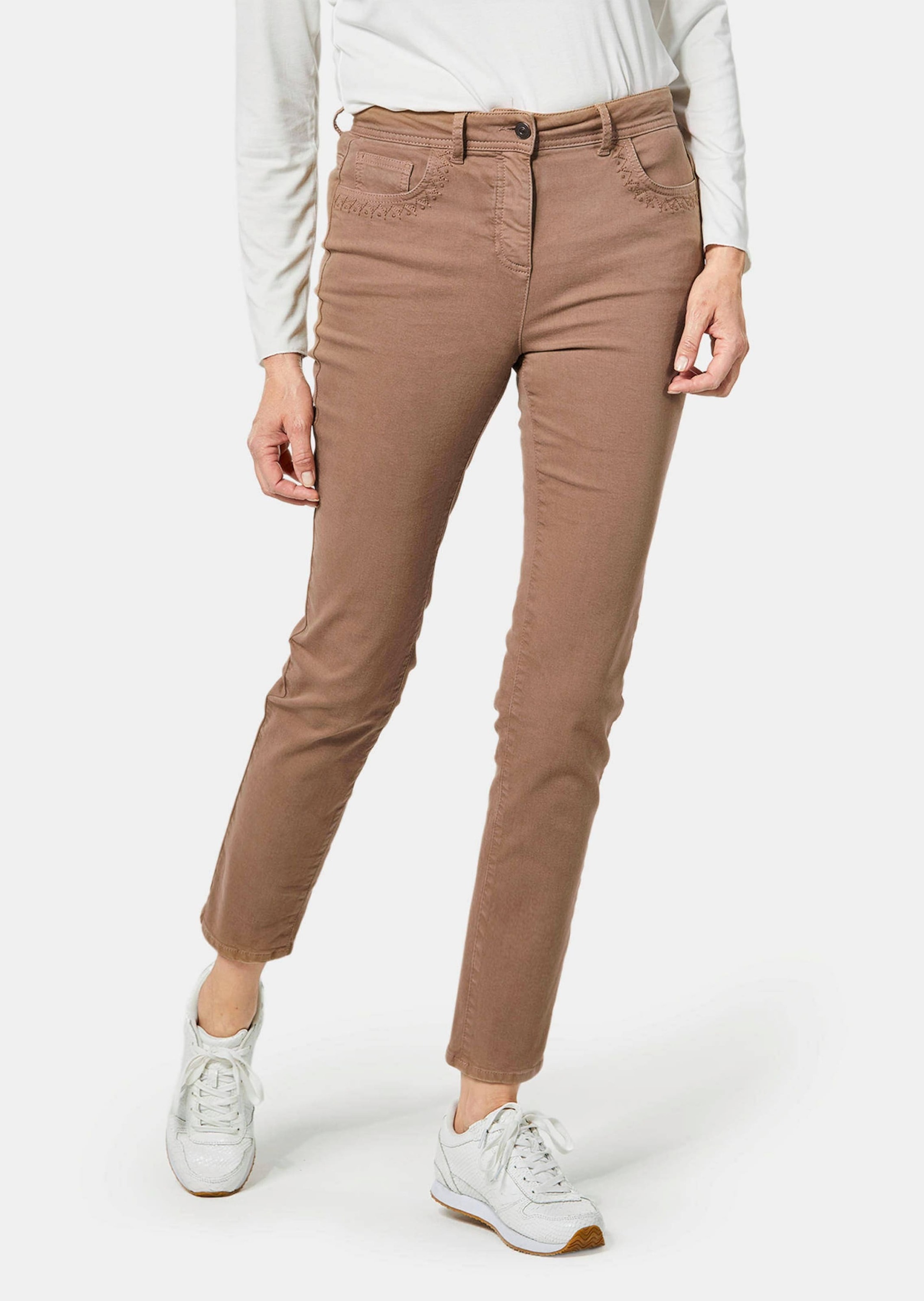 GOLDNER Regular-fit-Jeans »Jeanshose Jeans mit verzierten Taschen«