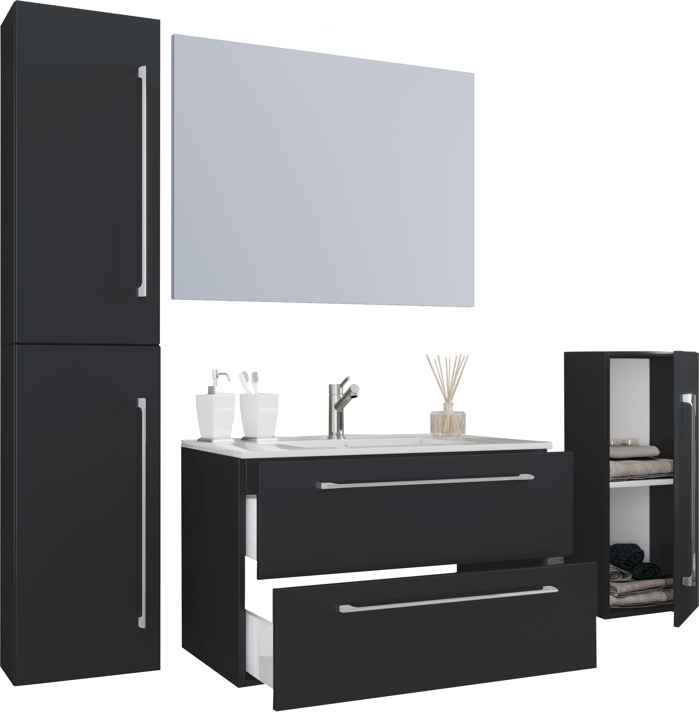 VCM Waschtisch »5-tlg. Waschplatz Waschtisch Badinos Schublade SP« 5 Stk. tlg.