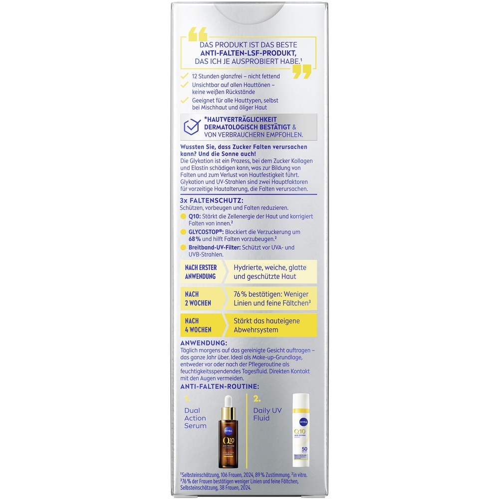 Nivea Gesichtsfluid »NIVEA Tagespflegefluid Q10 UV LSF 50« Anti-Aging, pflegend, straffend, UV-Schutz