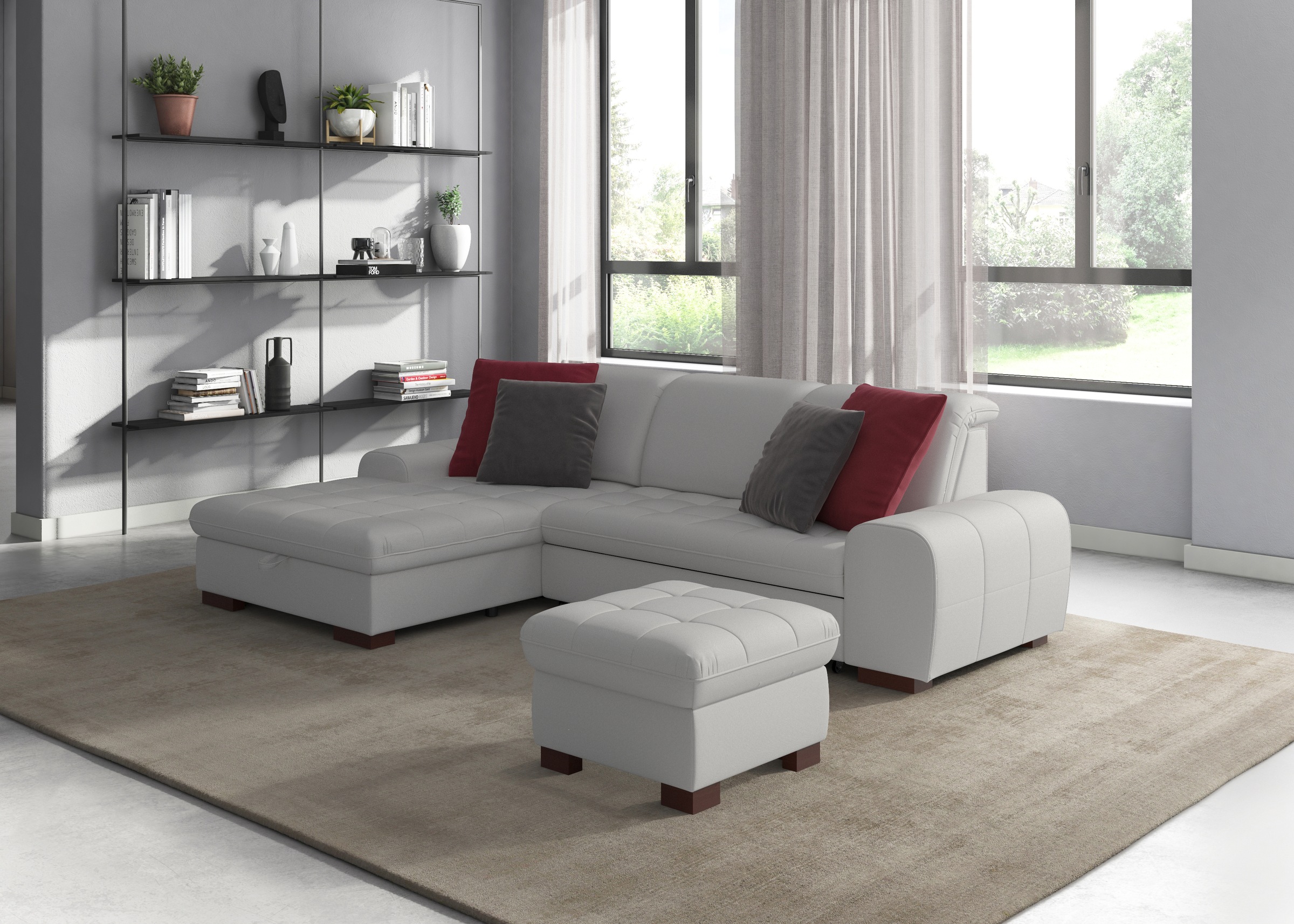 sit&more Ecksofa "Luxor L-Form" wahlweise mit Schlaffunktion, Bettkasten und Kopfteilverstellung