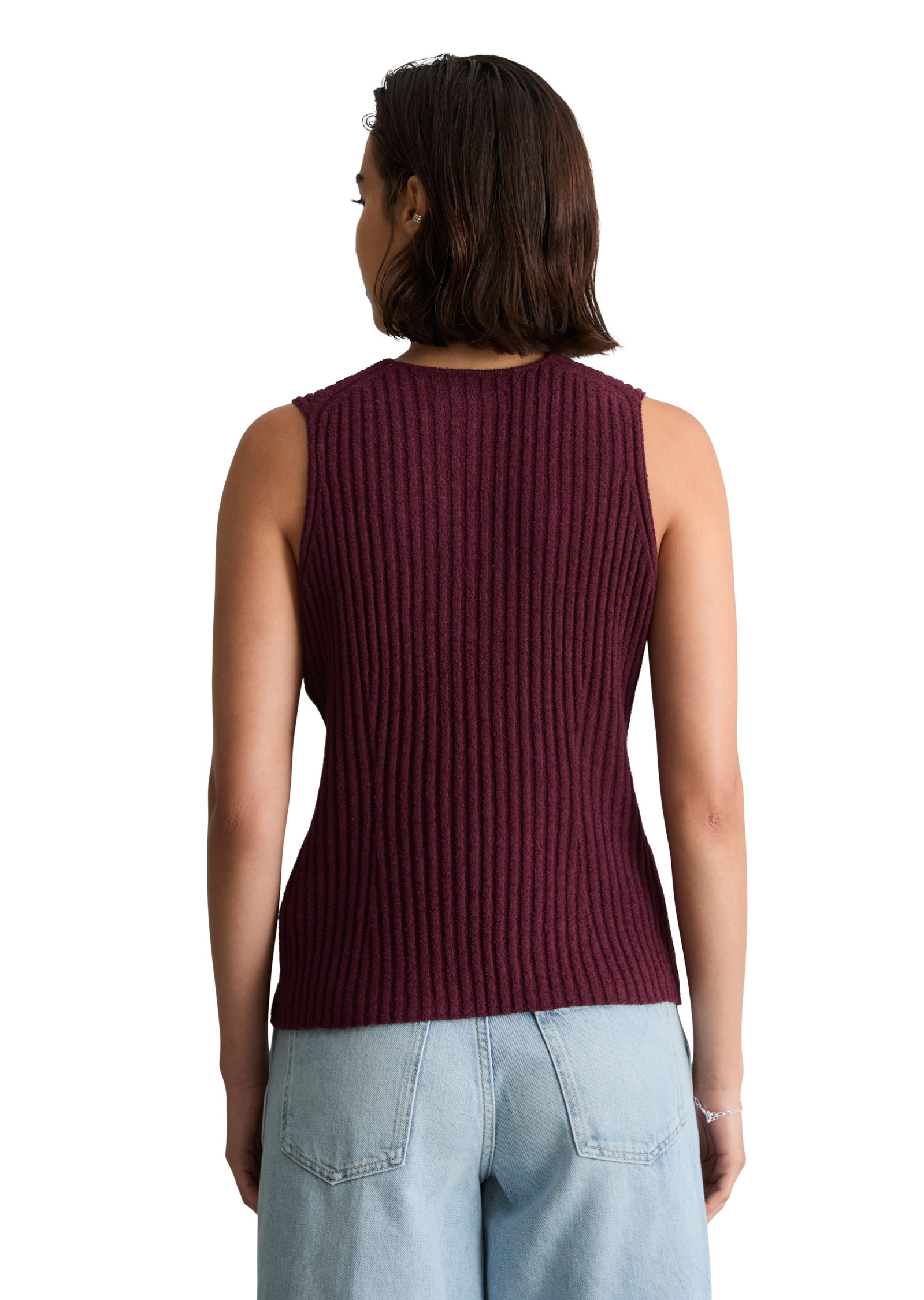 Marc O'Polo DENIM Strickweste »aus geripptem Organic Cotton-Mix«