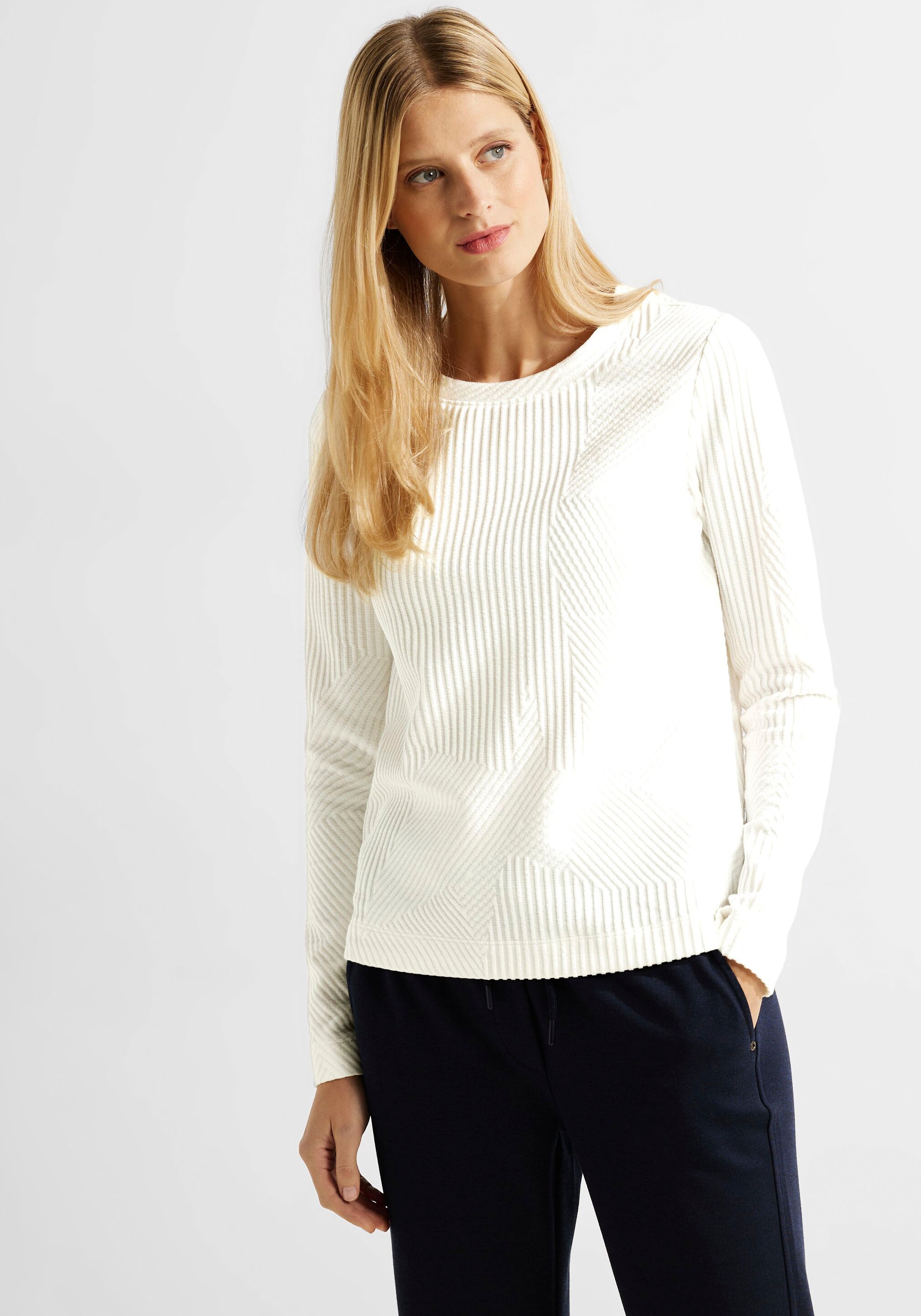 | Strukturmuster Sweatshirt, BAUR bestellen mit Cecil