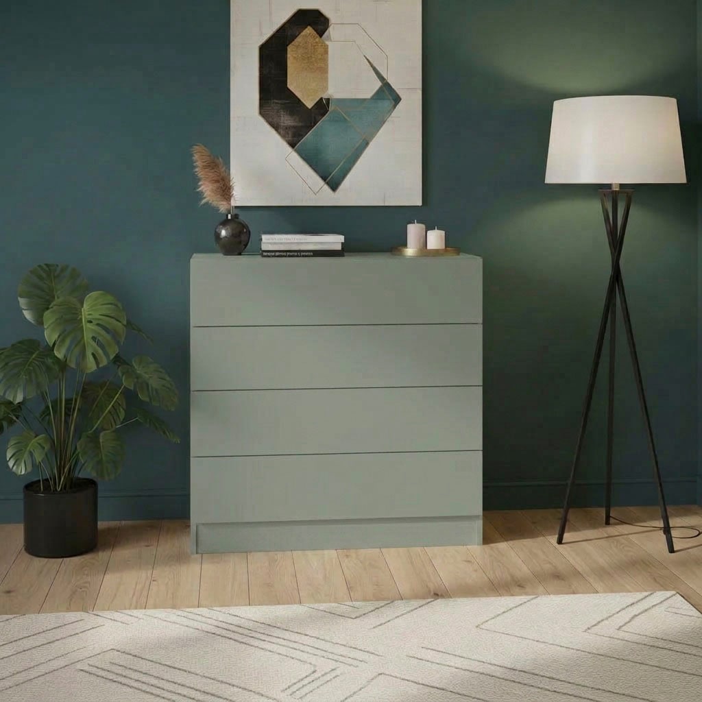 borchardt Möbel Kommode "Vaasa, Breite 76cm, Höhe 79cm, grifflos" 4 Schubfächer mit Push-to-open-Funktion