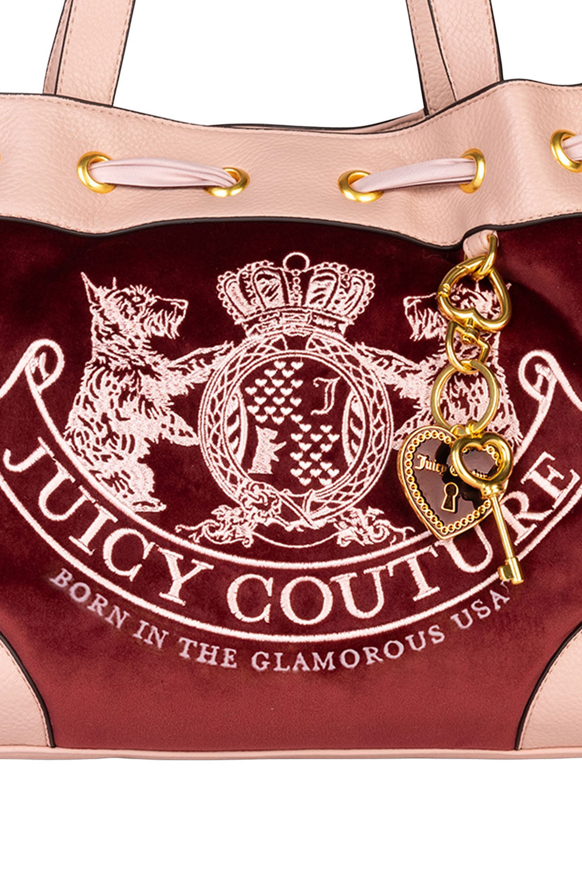 Tragetasche JUICY COUTURE "DAYDREAMER L. DOUBLE HANDLE BAG Damen", Damen, Gr. onesize, rot (dunkelrot), Polyester, Polyurethan, Taschen, Tragetasche Damen, Shopper, Einkaufstasche, Fashion, Lifestyle, Sale 3