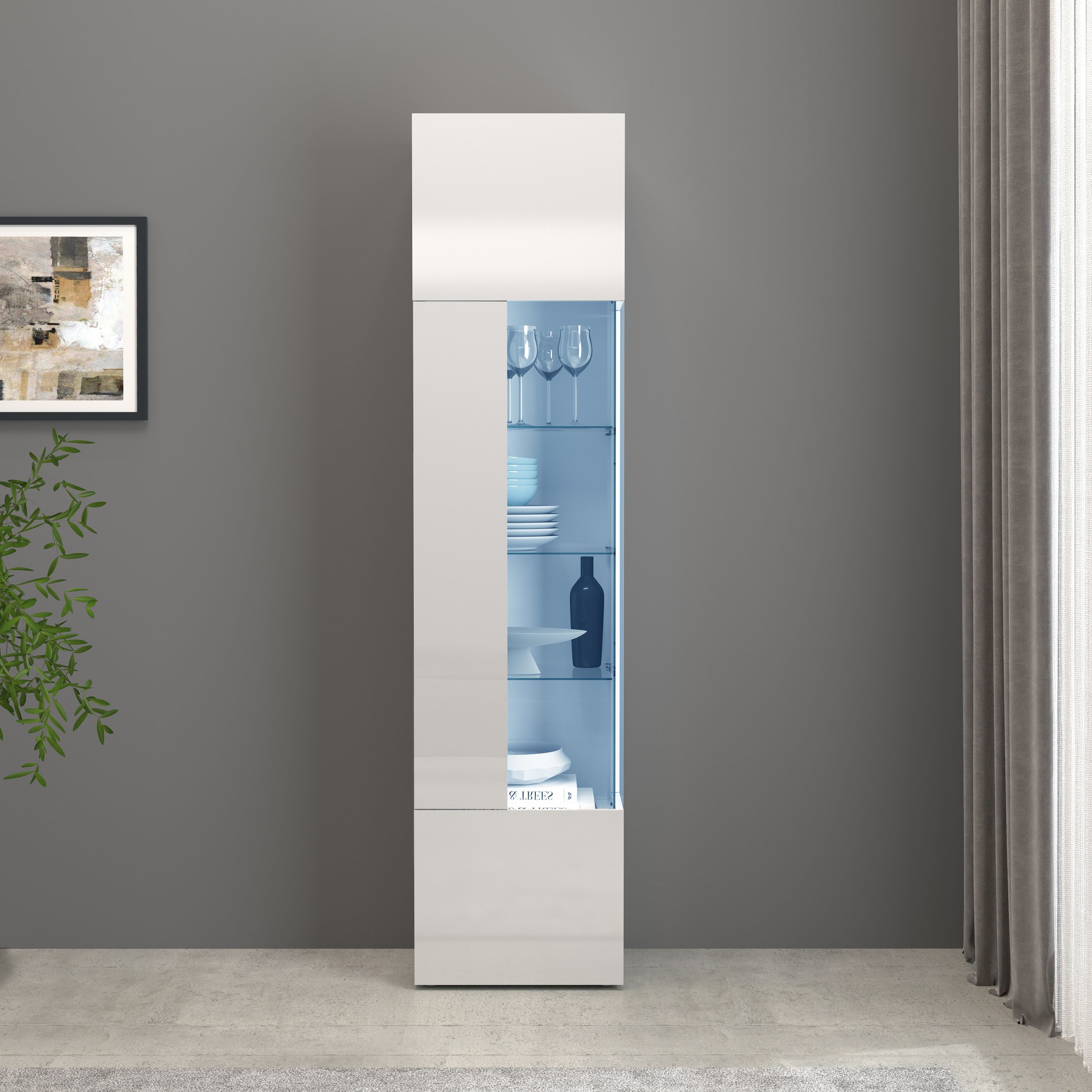 INOSIGN Vitrine »Egypt«, komplett hochglanz lackiert, 1 Glastür mit 3 Glasböden