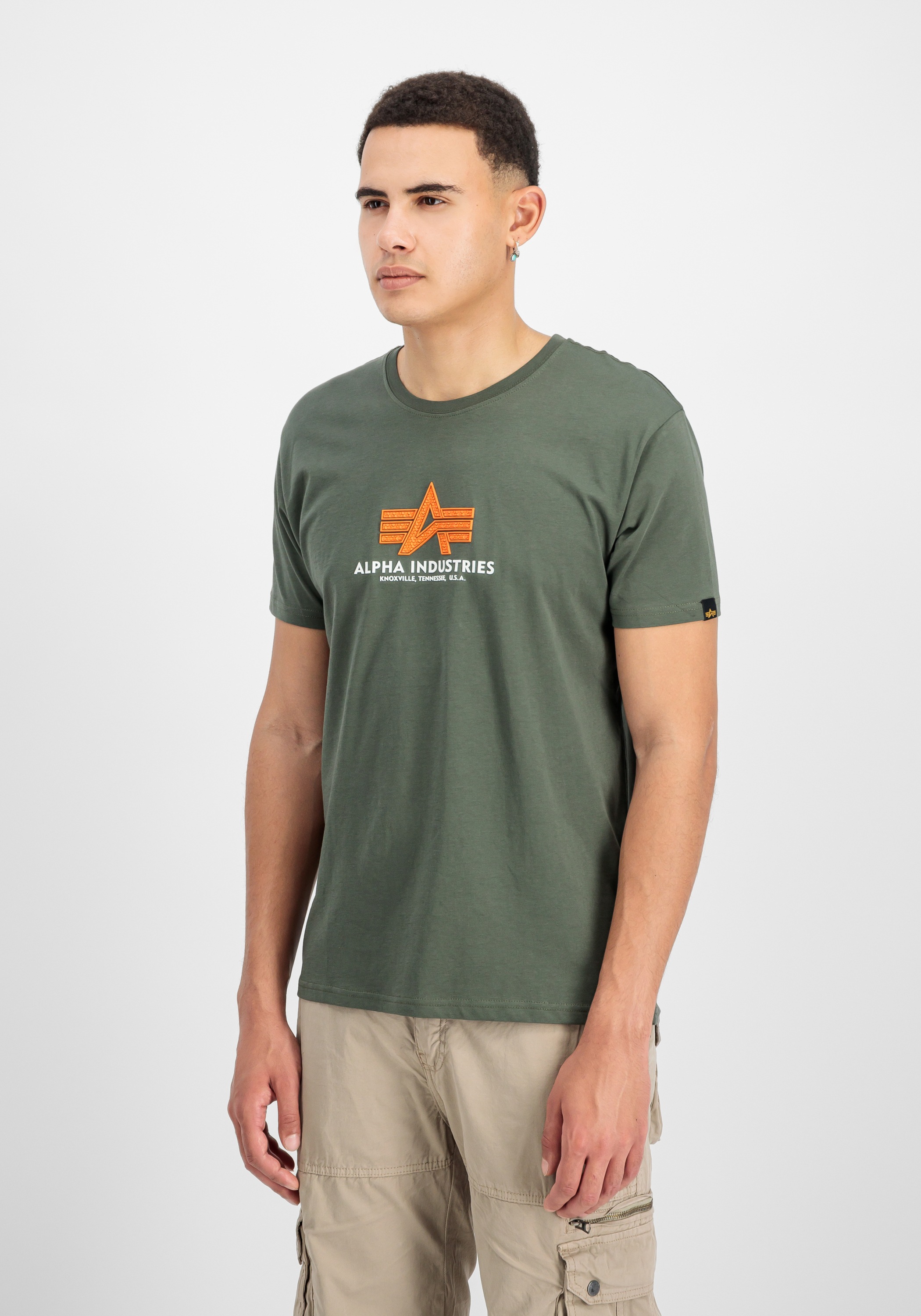 Alpha Industries Basic T-Shirt BL Rubber Men's Dark Olive Size S 3