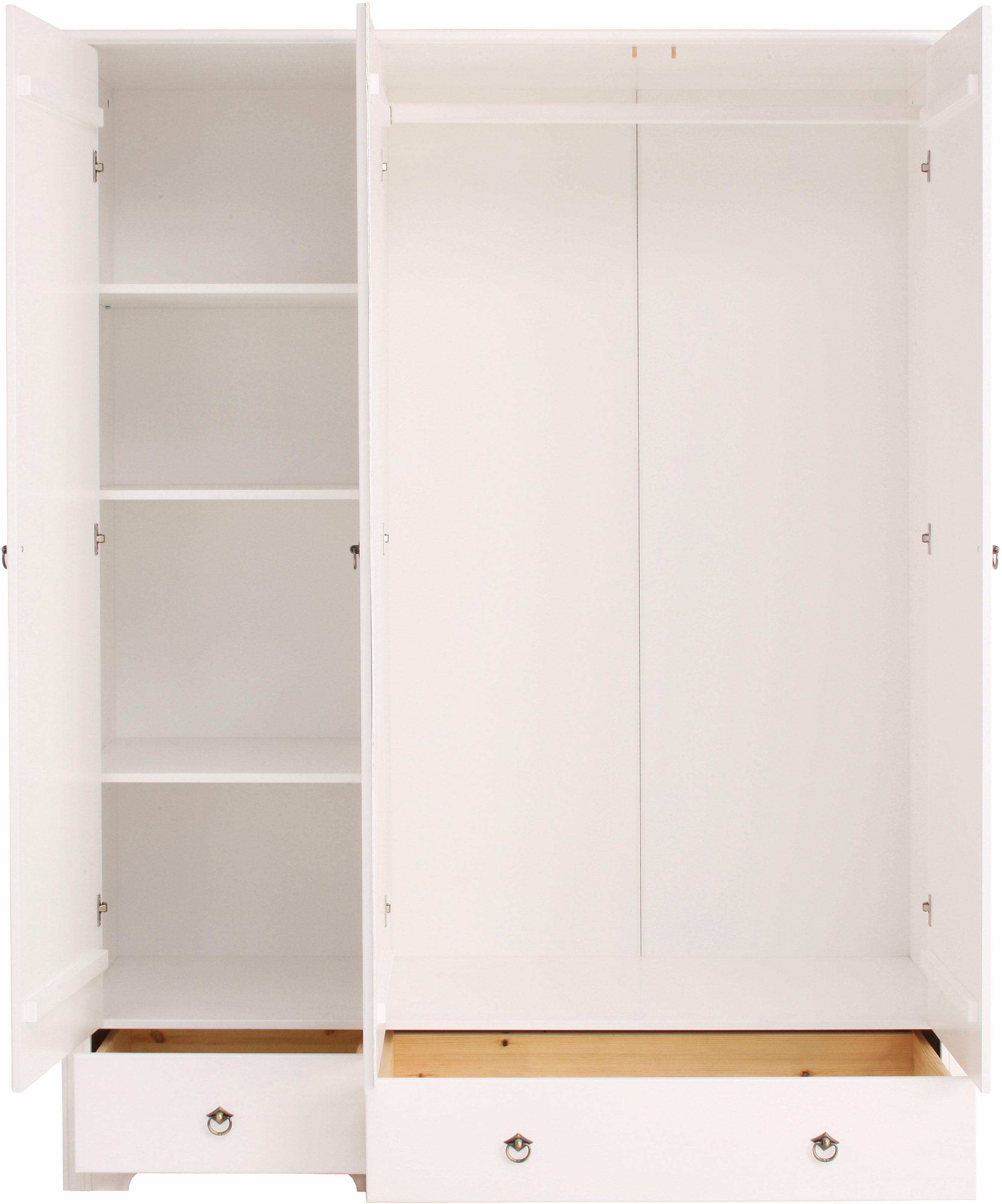 Thumbnail - Home affaire Kleiderschrank "Hugo", (3 Breiten: 106/200/245 cm H/T ca. 190/58 cm), aus massiver Kiefer im Landhausstil, ...