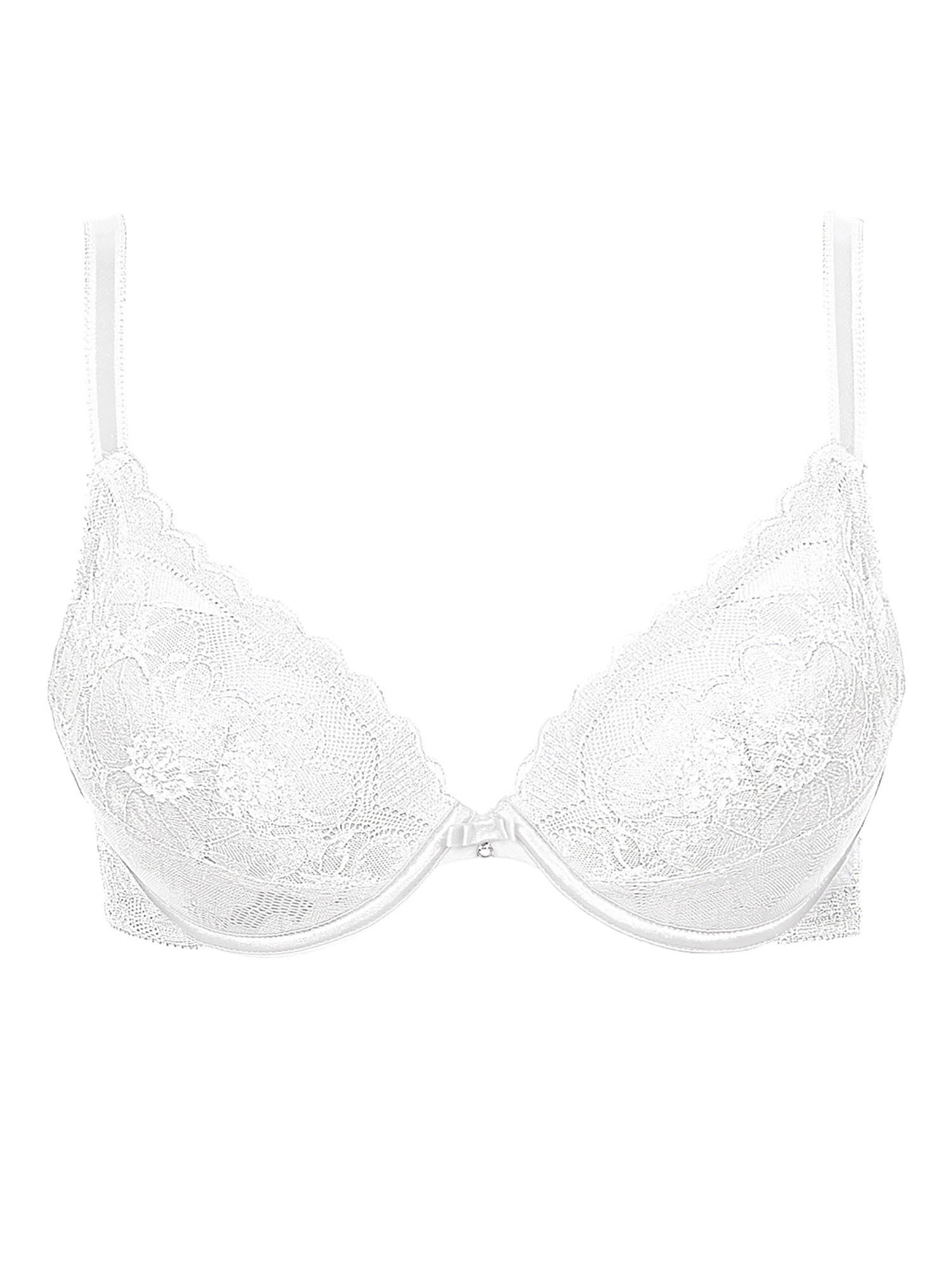 LISCA Damen Push-up-BH "Push up BH Evelyn", Gr. 85, weiß, Spitze, Obermaterial: 82% Polyamid PA. 18% Elasthan EL., BHs