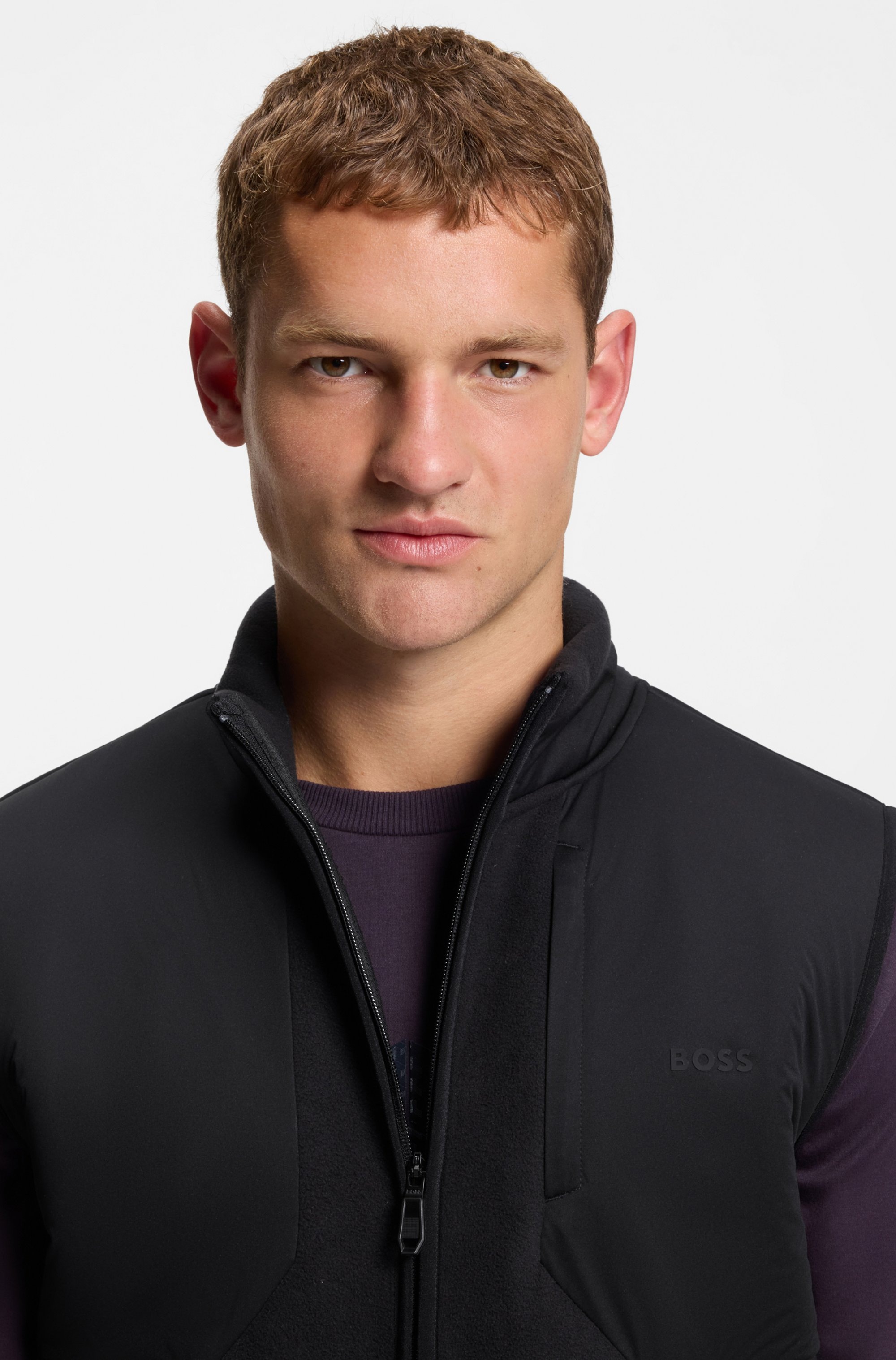 BOSS GREEN Fleeceweste Stehkragen, Relaxed Fit günstig online kaufen