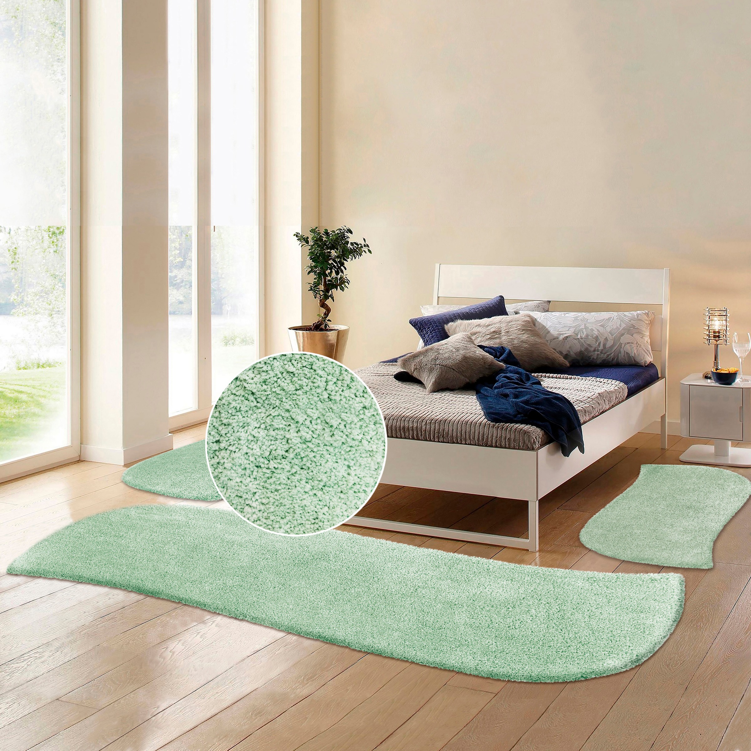 OTTO home Hochflor-Bettumrandung "Desner" Höhe 35 mm 3 Stk. tlg. Mikrofaser günstig online kaufen