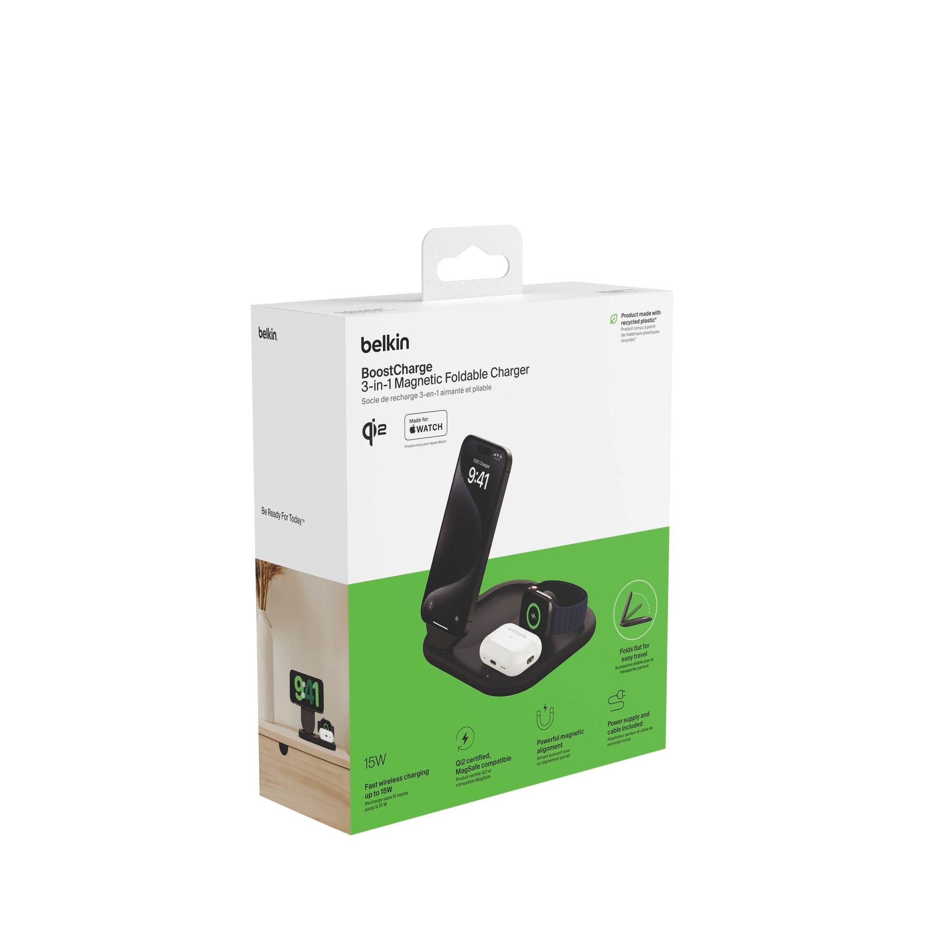 Belkin Wireless Charger »BoostCharge 3-in-1 15 W magnetisch, einklappbar«