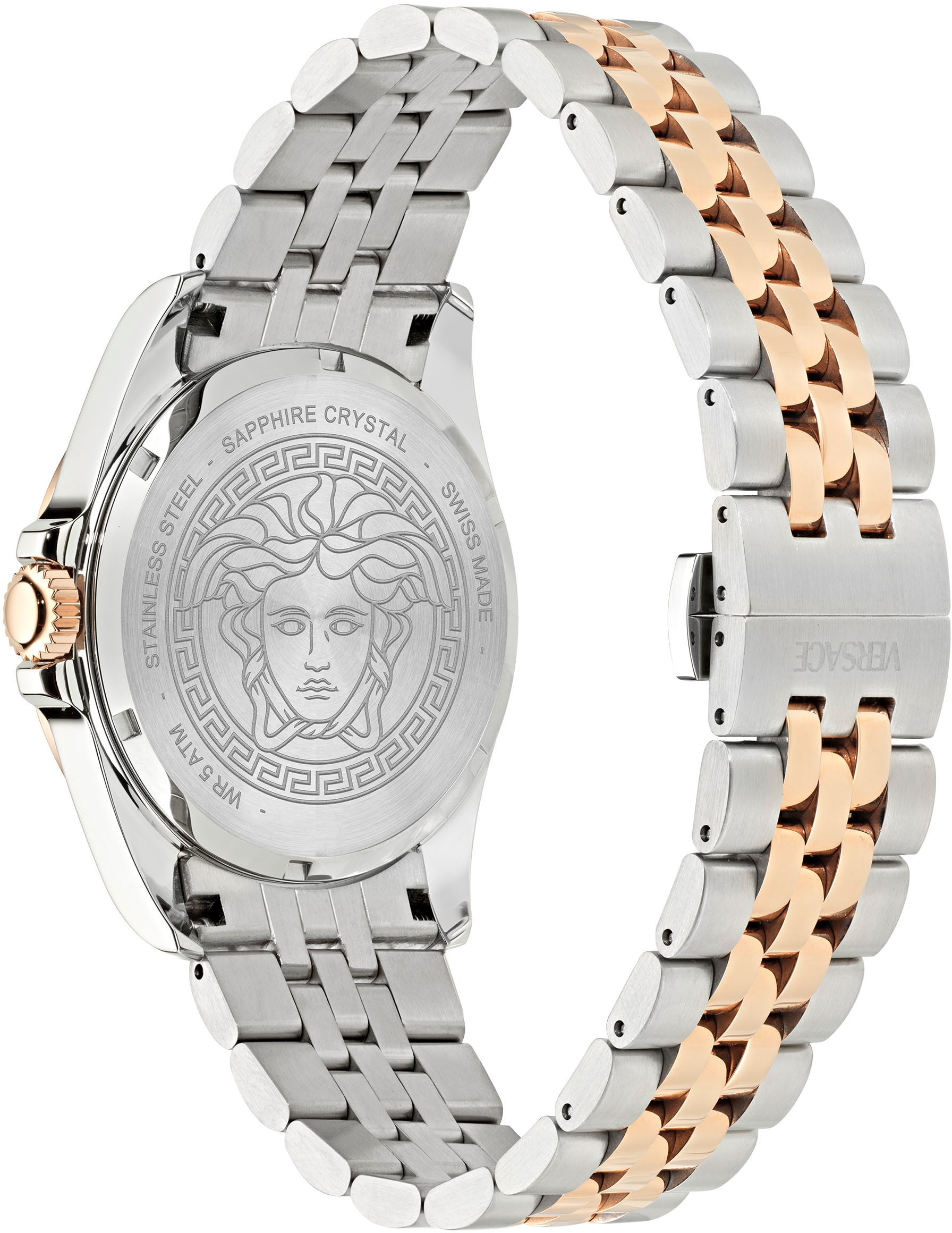 Versace Quarzuhr »VERSACE ANTEO«, Armbanduhr, Herrenuhr, Swiss Made, Saphirglas, Edelstahlarmband, Datum