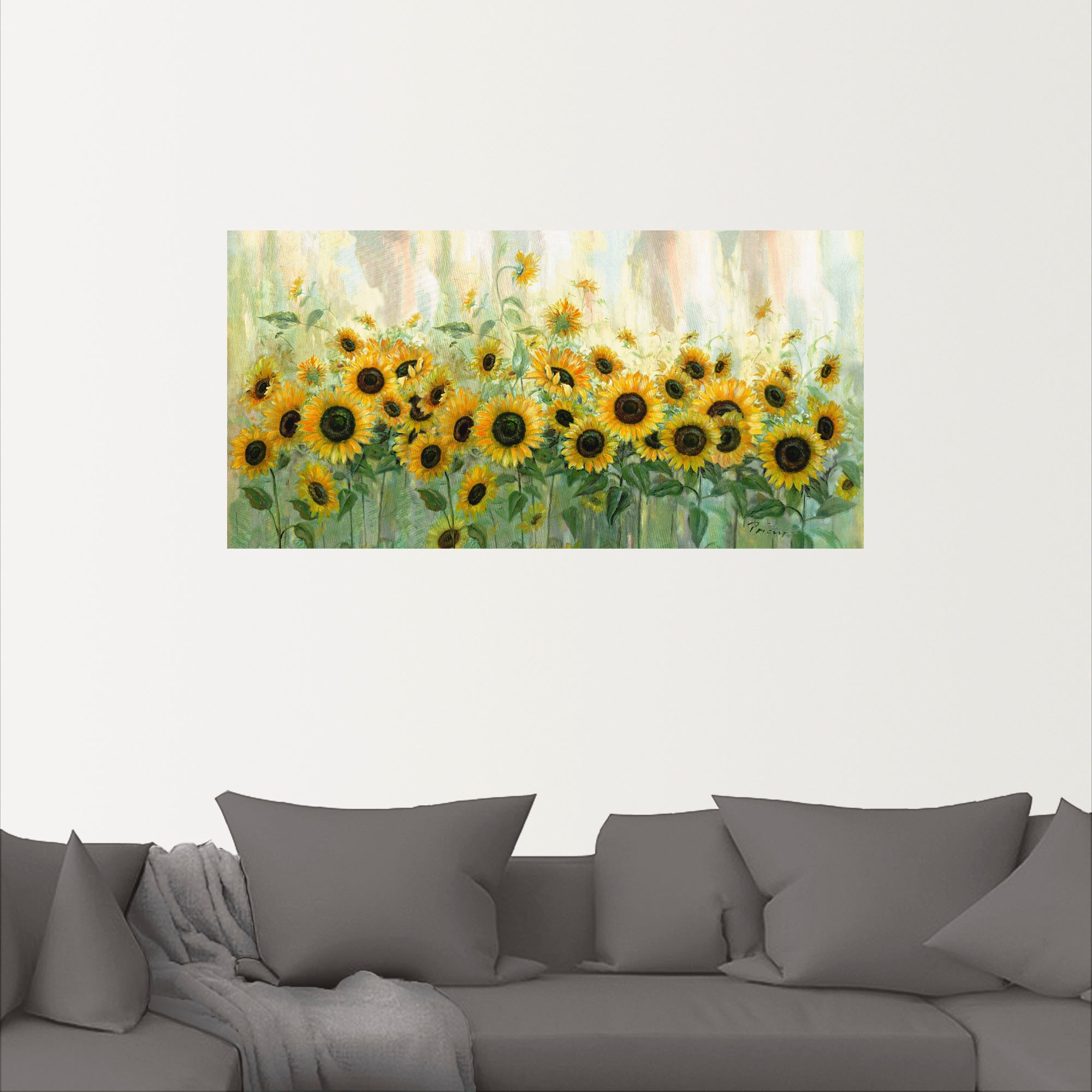 in St.), oder Wandaufkleber BAUR | Größen Leinwandbild, »Sonnenblumenwiese«, Poster Artland versch. bestellen (1 als Wandbild Blumen, Alubild,