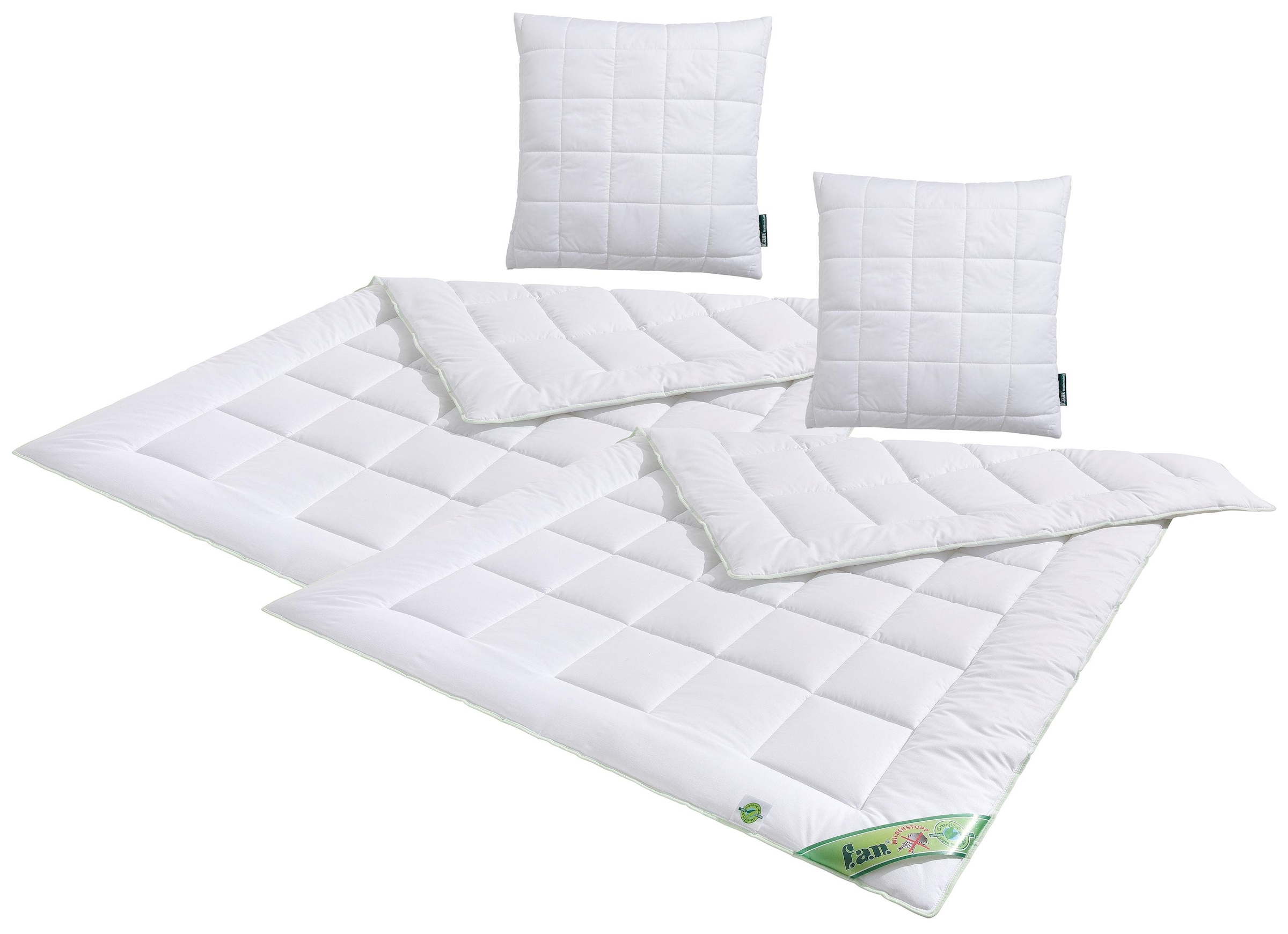 fan Microfaserbettdecke + Kunstfaserkissen »Greenfirst«, (Spar-Set)