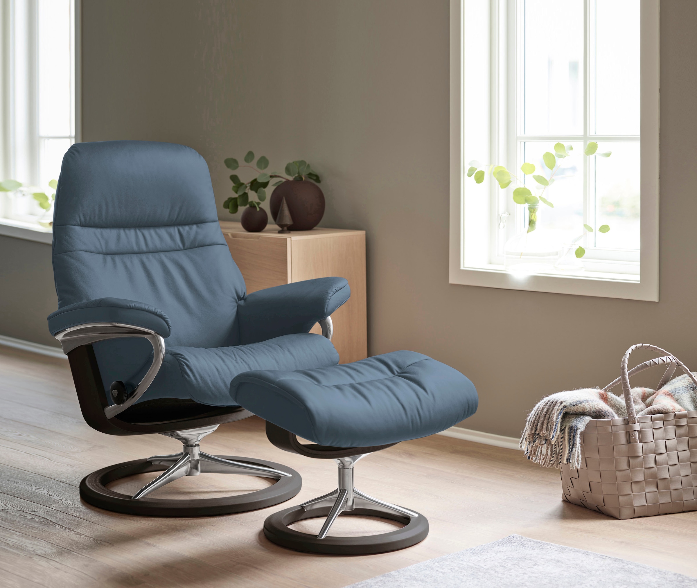 Stressless Fußhocker "Sunrise", mit Signature Base, Gestell Wenge