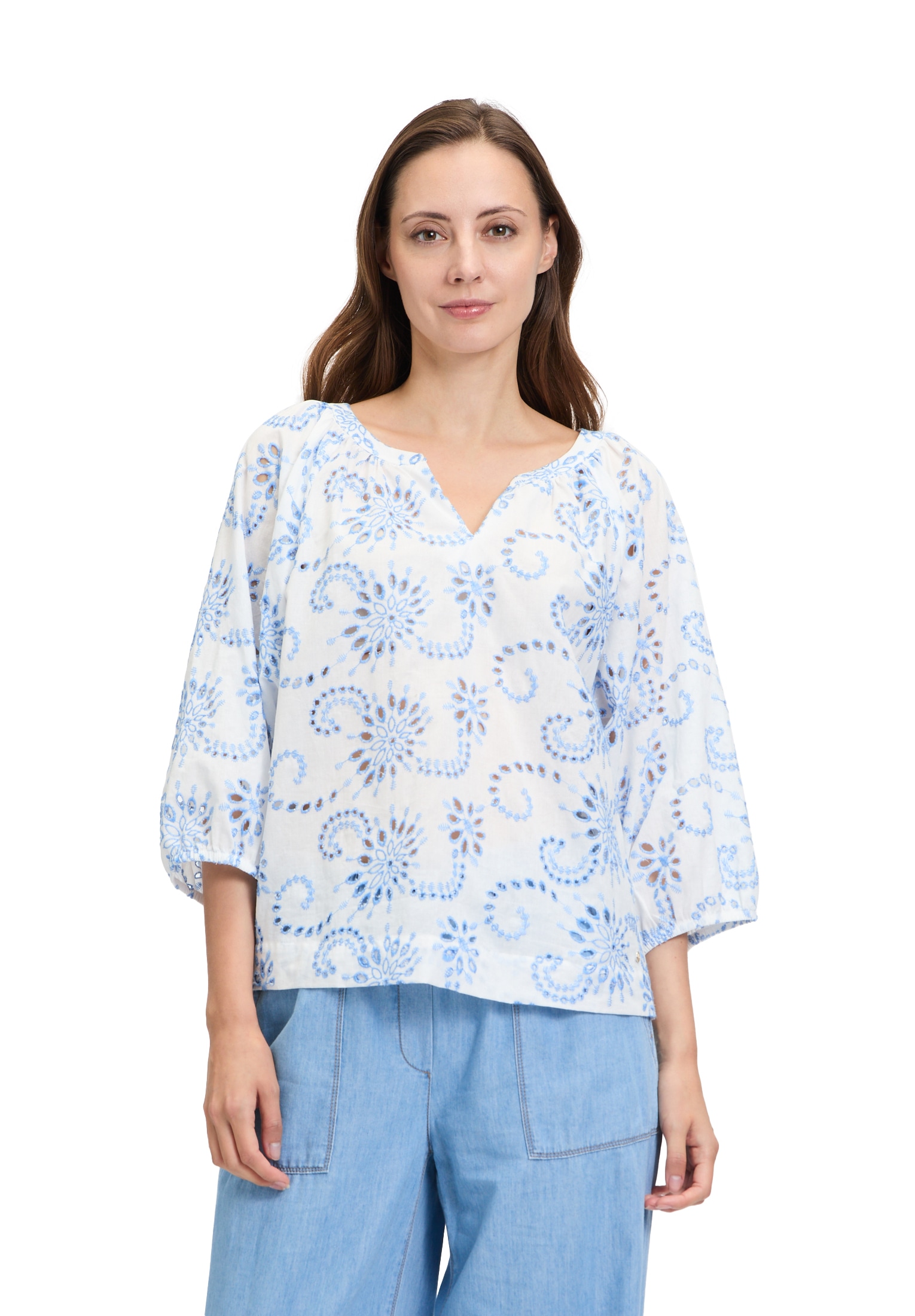 Betty&Co Schlupfbluse "Damen mit Stickerei" günstig online kaufen