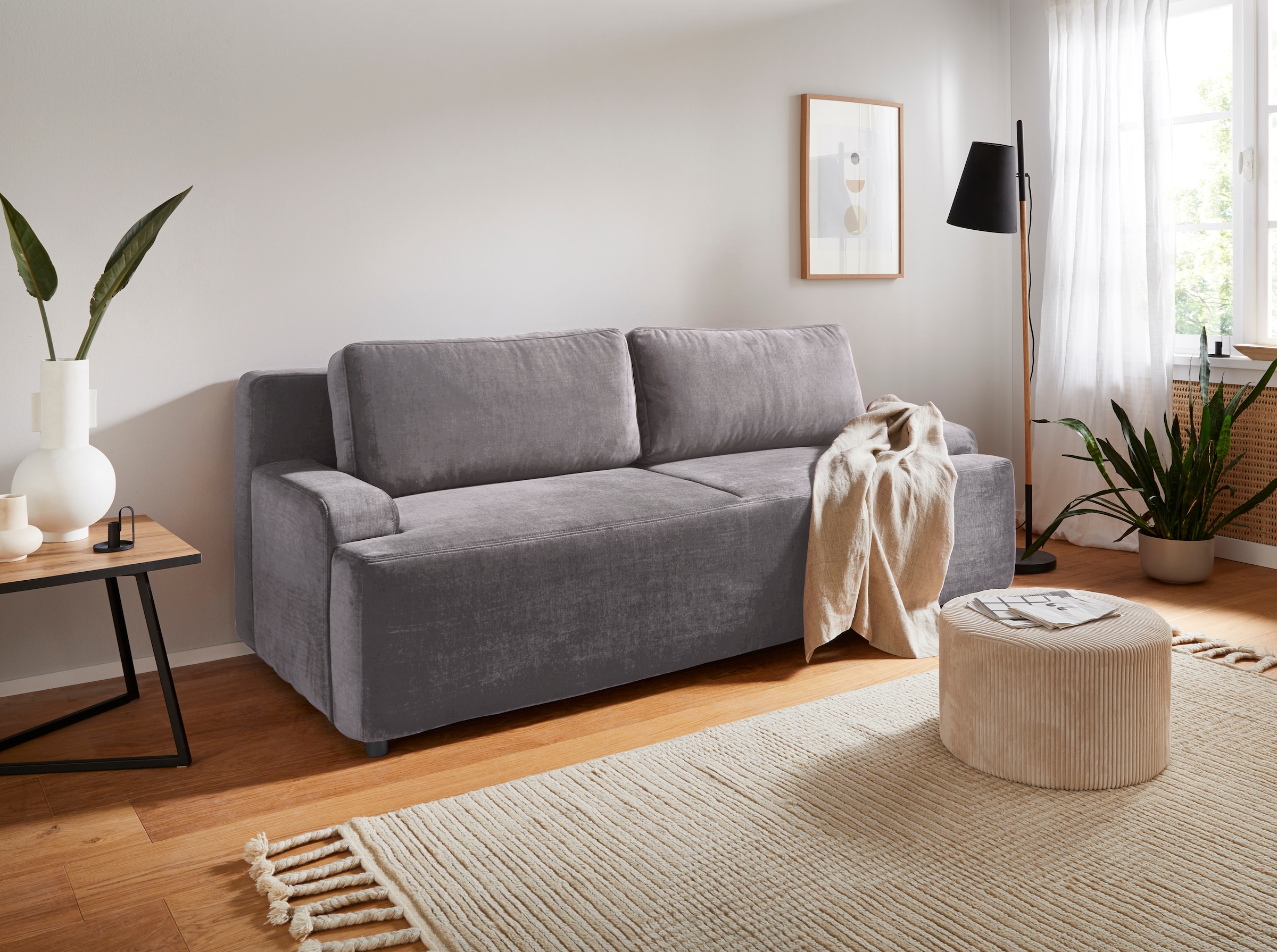 Home affaire Schlafsofa "Halbschlaf" mit Bettfunktion und Bettkasten günstig online kaufen