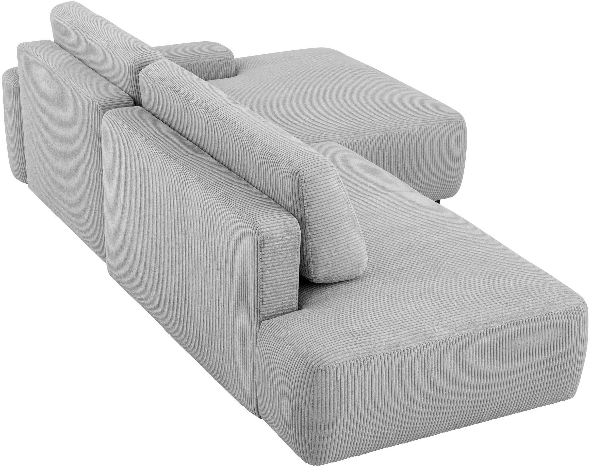 INOSIGN Ecksofa »TORGE, Schlafsofa Cord, Samtvelours u. Strukur fein, Couch in L-Form«, Schlaffunktion und Bettkasten, Liegefläche: 210x125 cm, neues Design