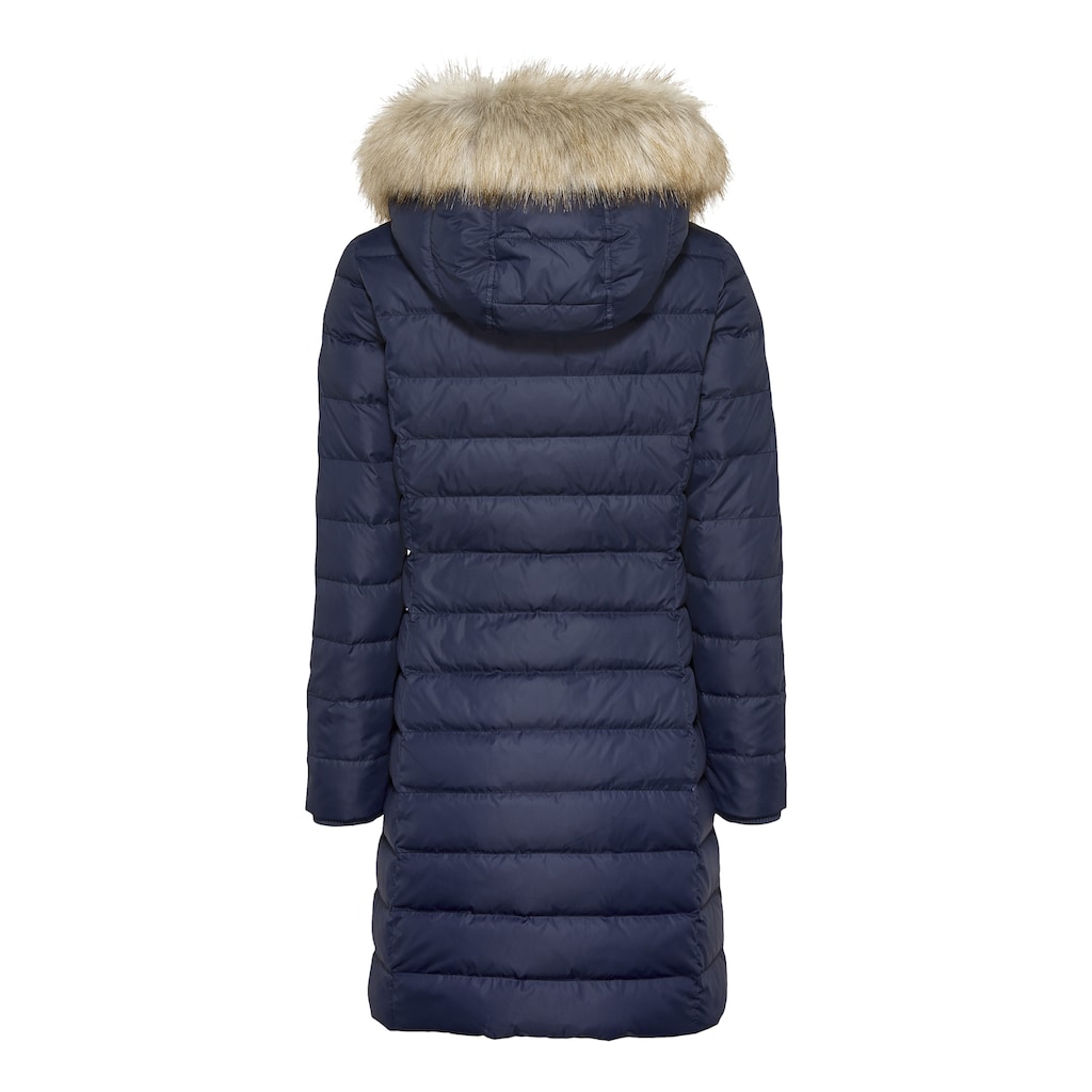 Tommy Jeans Daunenmantel »TJW ESSENTIAL HOODED DOWN COAT«, mit abnehmbarem Fellimitat an der Kapuze